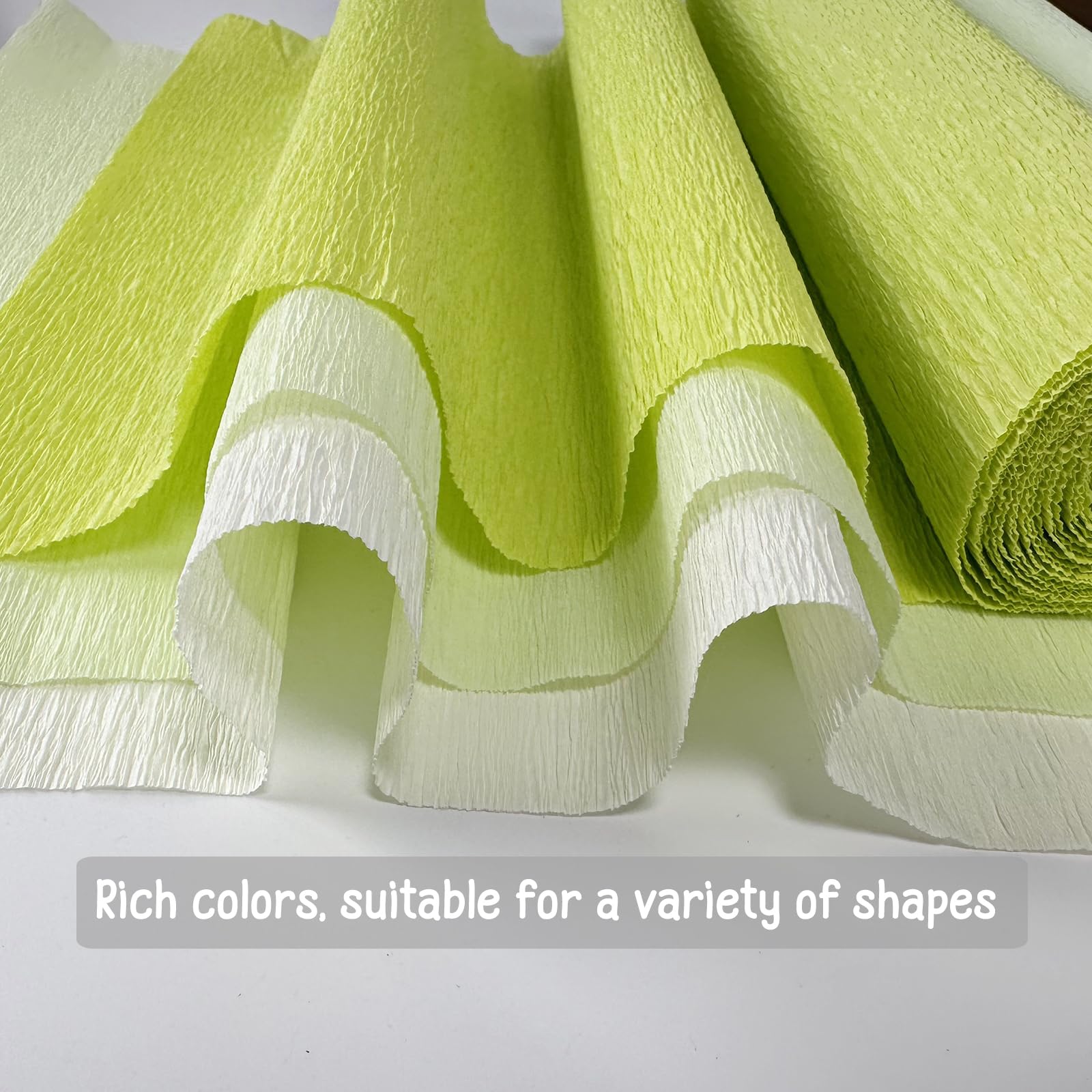 Chaekoy Green Crepe Paper - 6 Rolls 10 Inch Wide Streamers for DIY Flower Making, Wedding & Party Decorations | Includes Floral Tape & Stem Wire for Festive Crafts, Backdrops, and Bouquet Arrangements