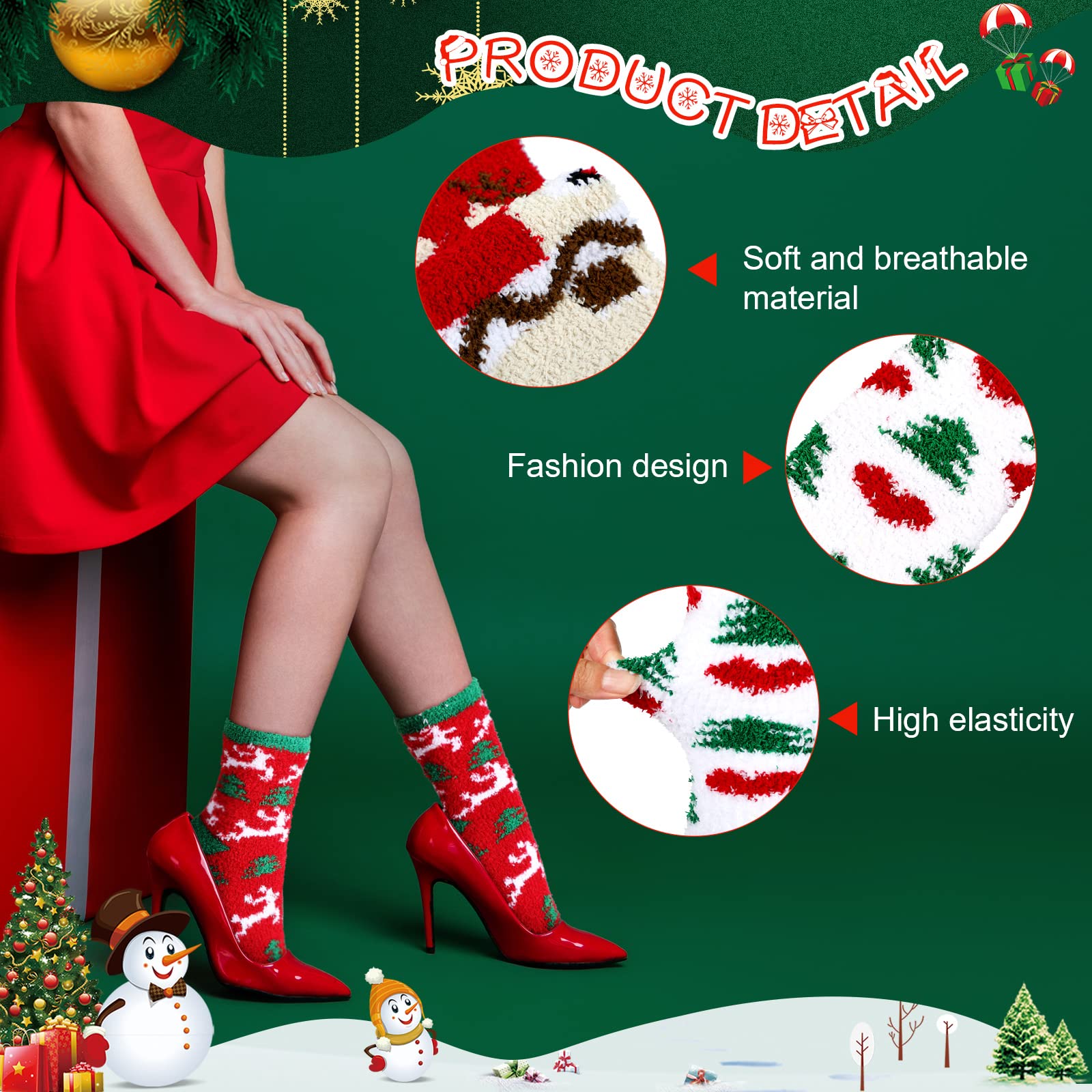 48 Pairs Christmas Fuzzy Socks for Women - Bulk Winter Holiday Long Fluffy Warm Socks Pack - Cozy Xmas Cartoon Socks Gift Set - Perfect for Home, Indoor Wear & Holiday Gifting