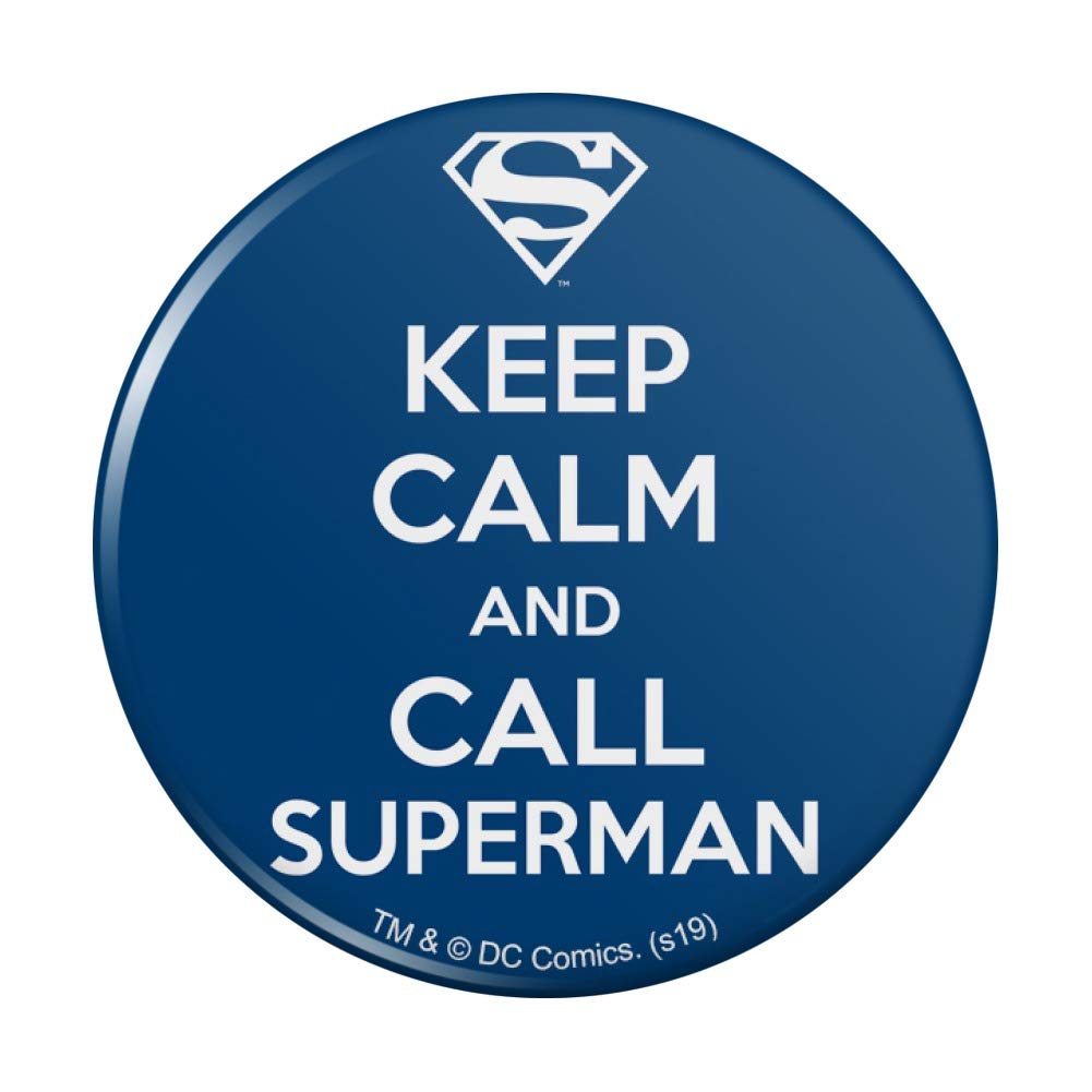 Superman Keep Calm and Call Kitchen Refrigerator Locker Button Magnet - Fun Superhero Fridge Decor for Home & Office