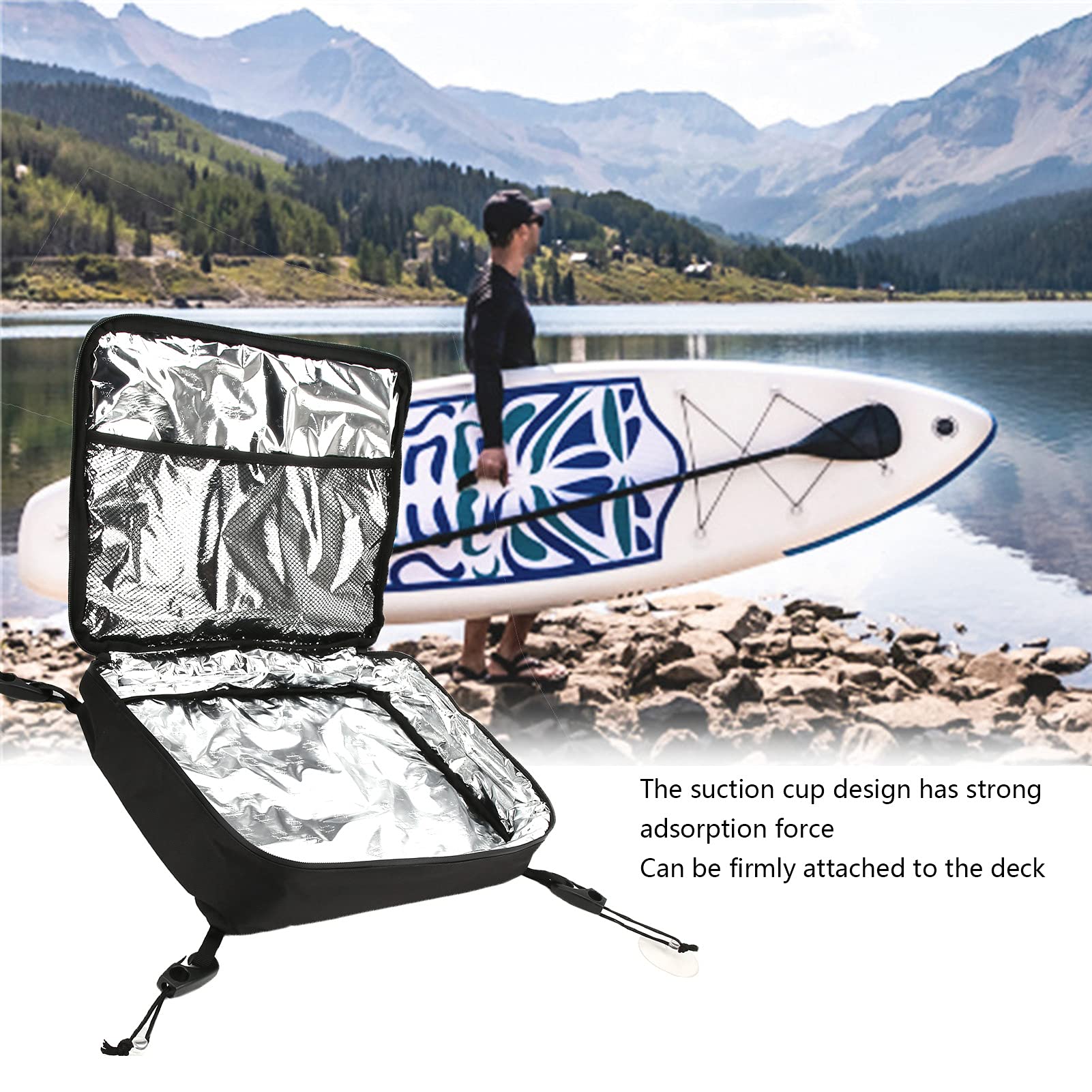 Kuuleyn Paddleboard Mesh Bag - Waterproof Deck Storage Bag with Suction Cups for SUP, Kayak & Surf - Perfect for Beach, Lake & Outdoor Adventures