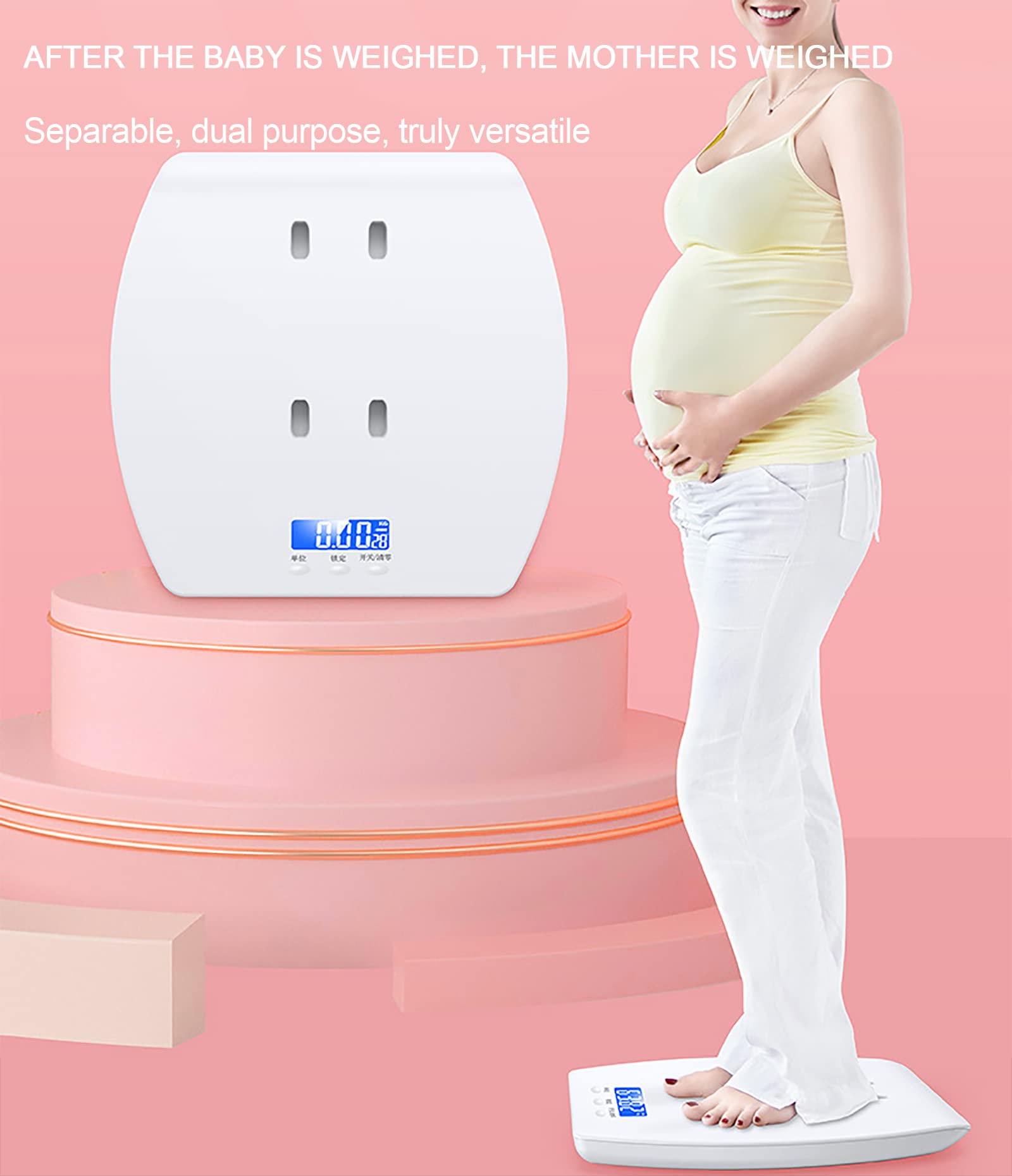LMEIL Digital Pet Scale with LCD Display - High Precision Baby Scale for Infants, Toddlers, Puppies, Cats & Dogs - U-Shaped Groove Design with Centimeter Measurement - Perfect for Home, Veterinary Clinic & Pet Grooming Use