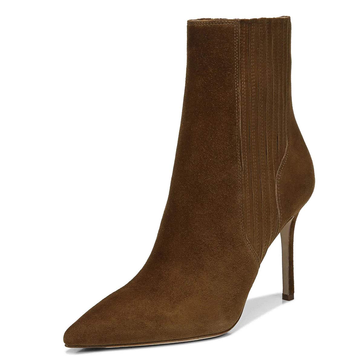 XYD Women's Stylish Stretch Ankle Boots - Pointed Toe Pull On Stiletto Heels - Elastic Short Booties for Fall Winter - Perfect for Office, Party & Date Night Outfits