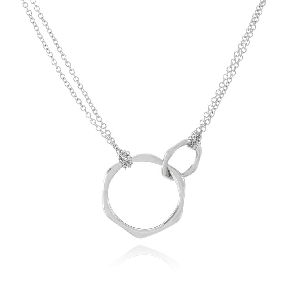 KLKE Double Circle Necklace for Women - Personalized Gold Hoop Choker with Crystal Pendant, Dainty Mother's Day Jewelry Gift for Birthday & Anniversary | Perfect for Date Night, Wedding & Special Occasions
