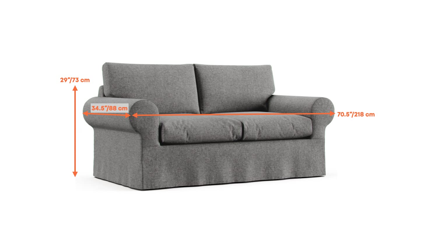 Custom Ektorp Loveseat Cover for IKEA Ektorp 2-Seater Sofa | Medium Grey Replacement Slipcover | Durable & Washable Fabric | Perfect for Living Room, Bedroom or Office