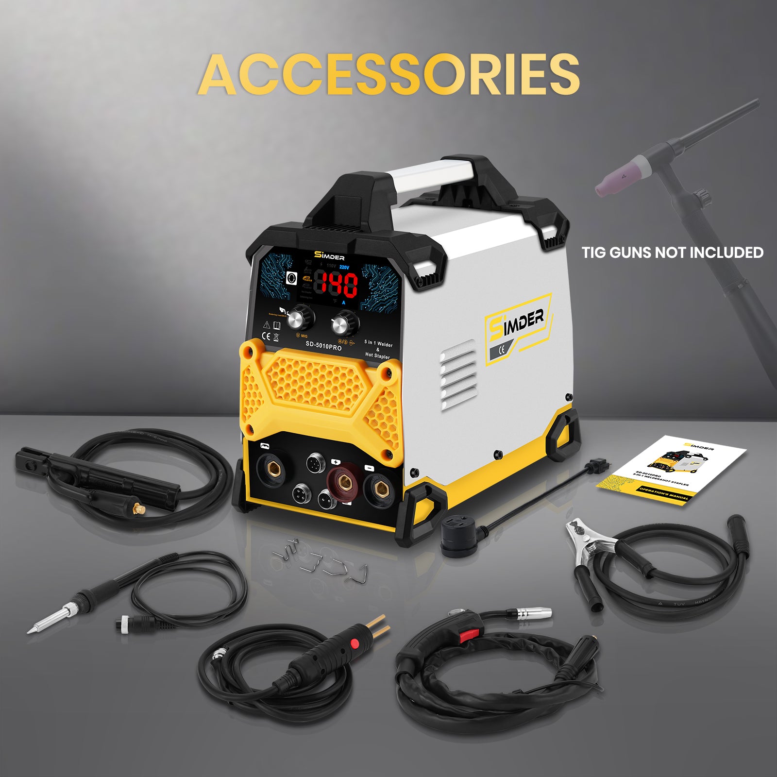SSimder SD 5010 PRO 5-in-1 Multi-Function Welder Kit with Hot Stapler & Soldering Iron for DIY Repairs, Metalworking, and Home Improvement Projects