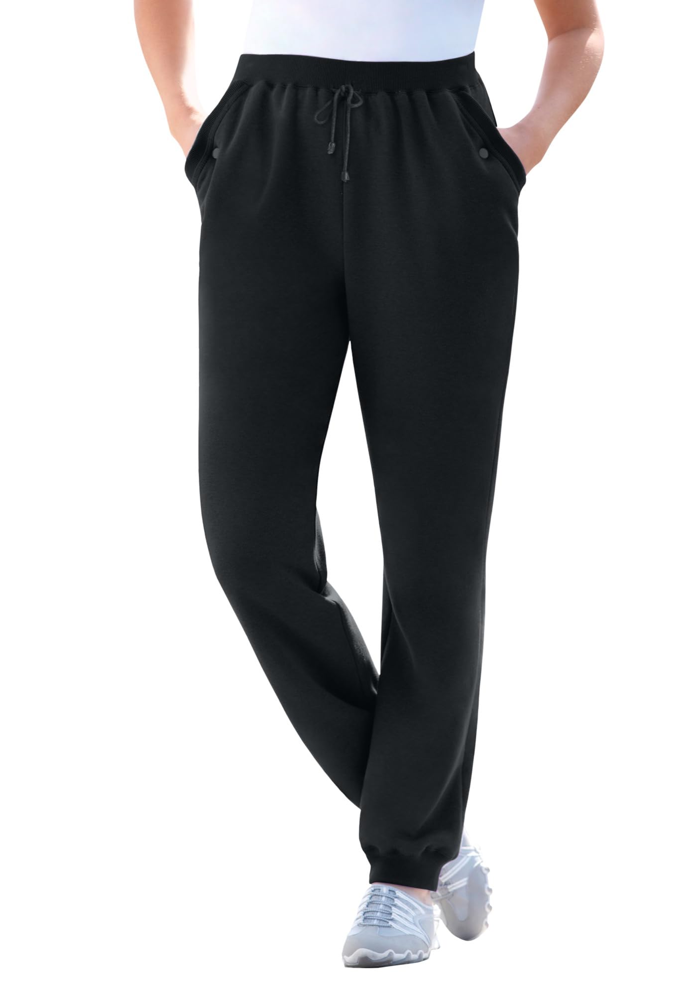 Woman's Plus Size Fleece Jogger Sweatpants - Soft Comfortable Lounge Pants for Casual Wear, Yoga & Home Relaxation