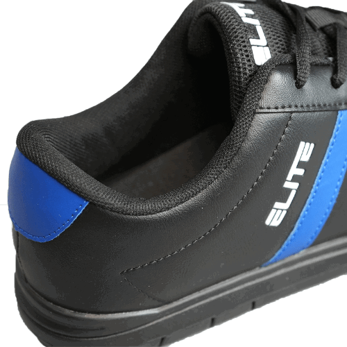 ELITE Men's Black & Royal Athletic Bowling Shoes - Universal Sliding Soles for Right/Left Handed Bowlers - Comfortable Lace-Up Design for League Play & Tournament Use