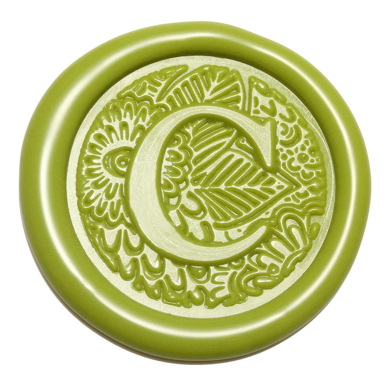 Yoption Brass Letter C Wax Seal Stamp - Botanical Alphabet Initial Sealing Stamp with Wooden Handle for Wedding Invitations, DIY Crafts & Vintage Letter Sealing