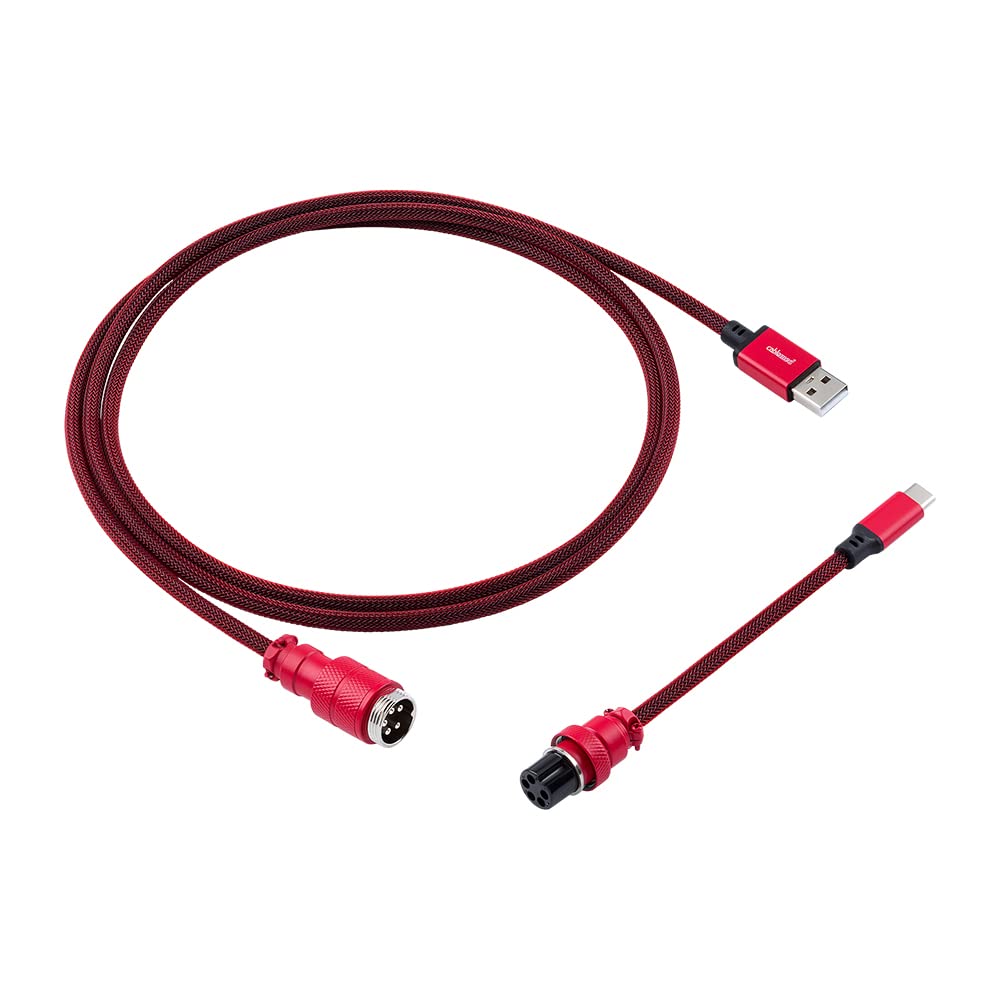 Premium CableMod Pro Straight Keyboard Cable - Republic Red, USB A to USB C (5ft/150cm) - Perfect for Mechanical Keyboards, Gaming Setups & Office Workstations