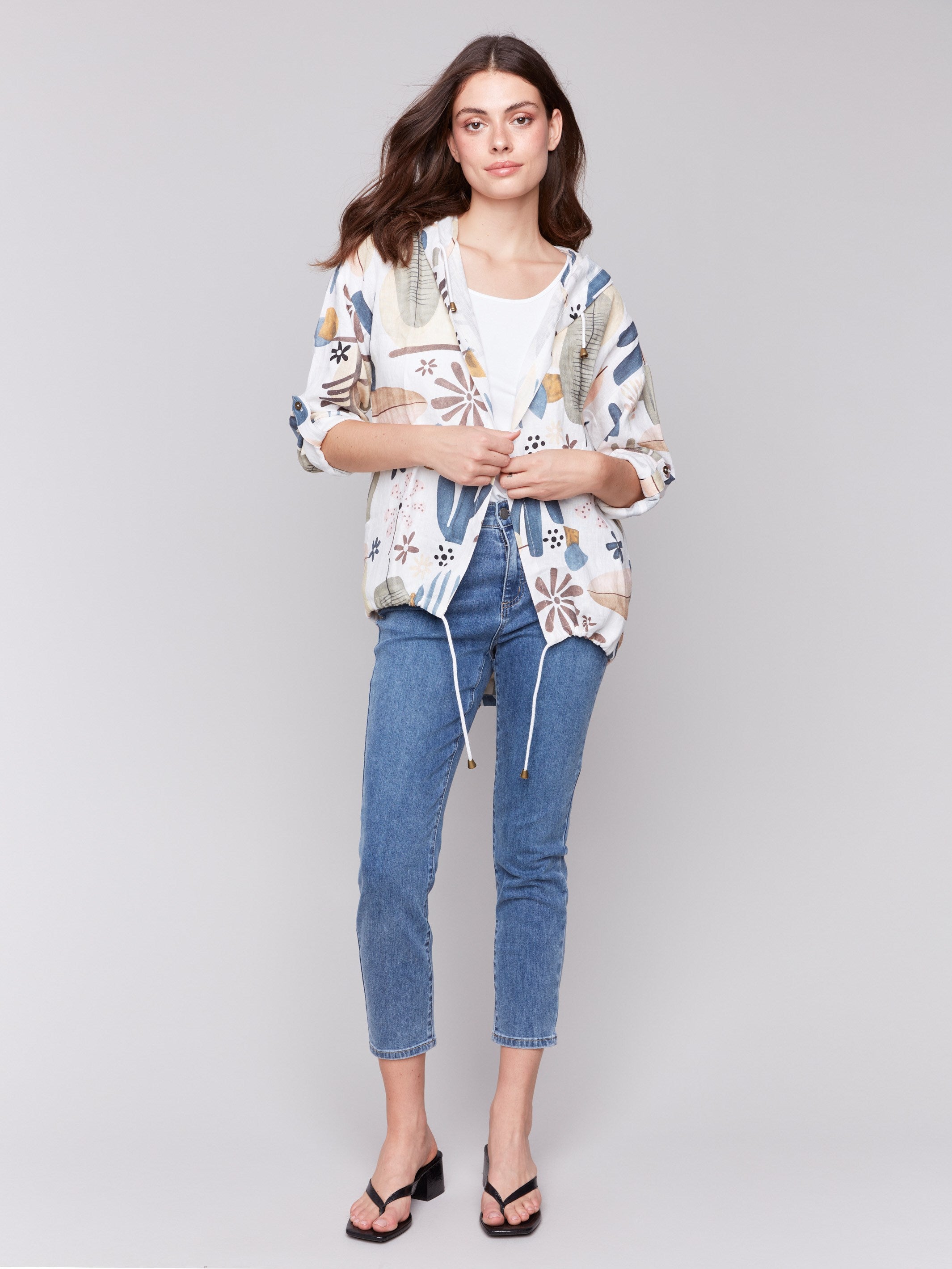 Printed Linen Blend Duster Jacket for Women - Lightweight Cactus Design Long Coat - Perfect for Spring/Summer Outfits, Beach Cover-ups & Boho Fashion