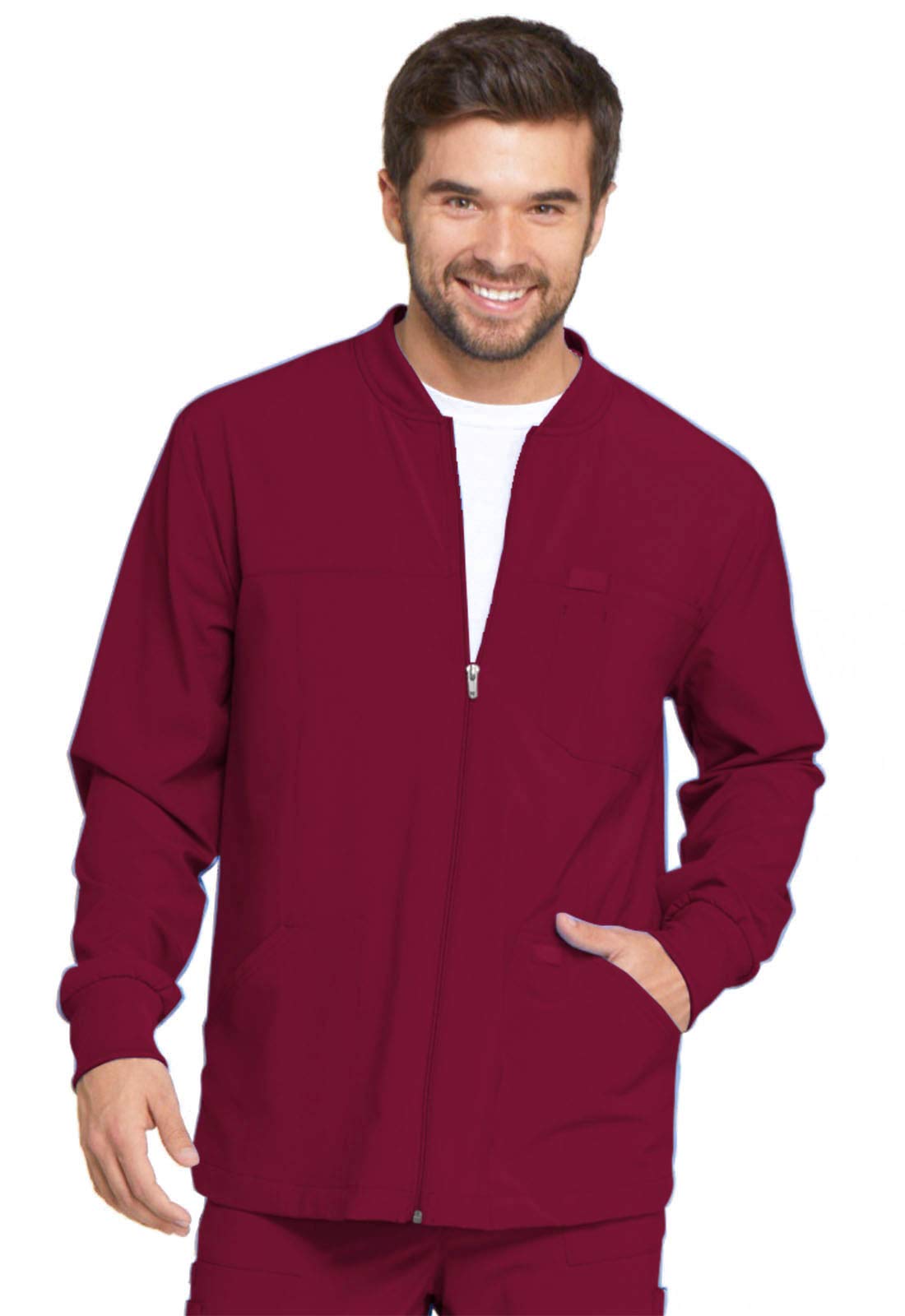Dickies EDS Essentials Men's Warm Up Scrubs Jacket with Front Zipper DK320 - Comfortable Medical Workwear for Doctors & Nurses in Hospitals & Clinics