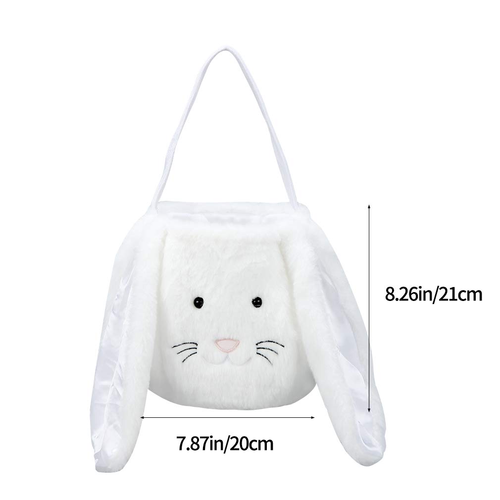 Personalized Plush Easter Bunny Basket with Long Ears - Easter Egg Hunting Tote Bag for Candy & Decorations - Perfect for Easter Gifts, Party Favors & Spring Celebrations