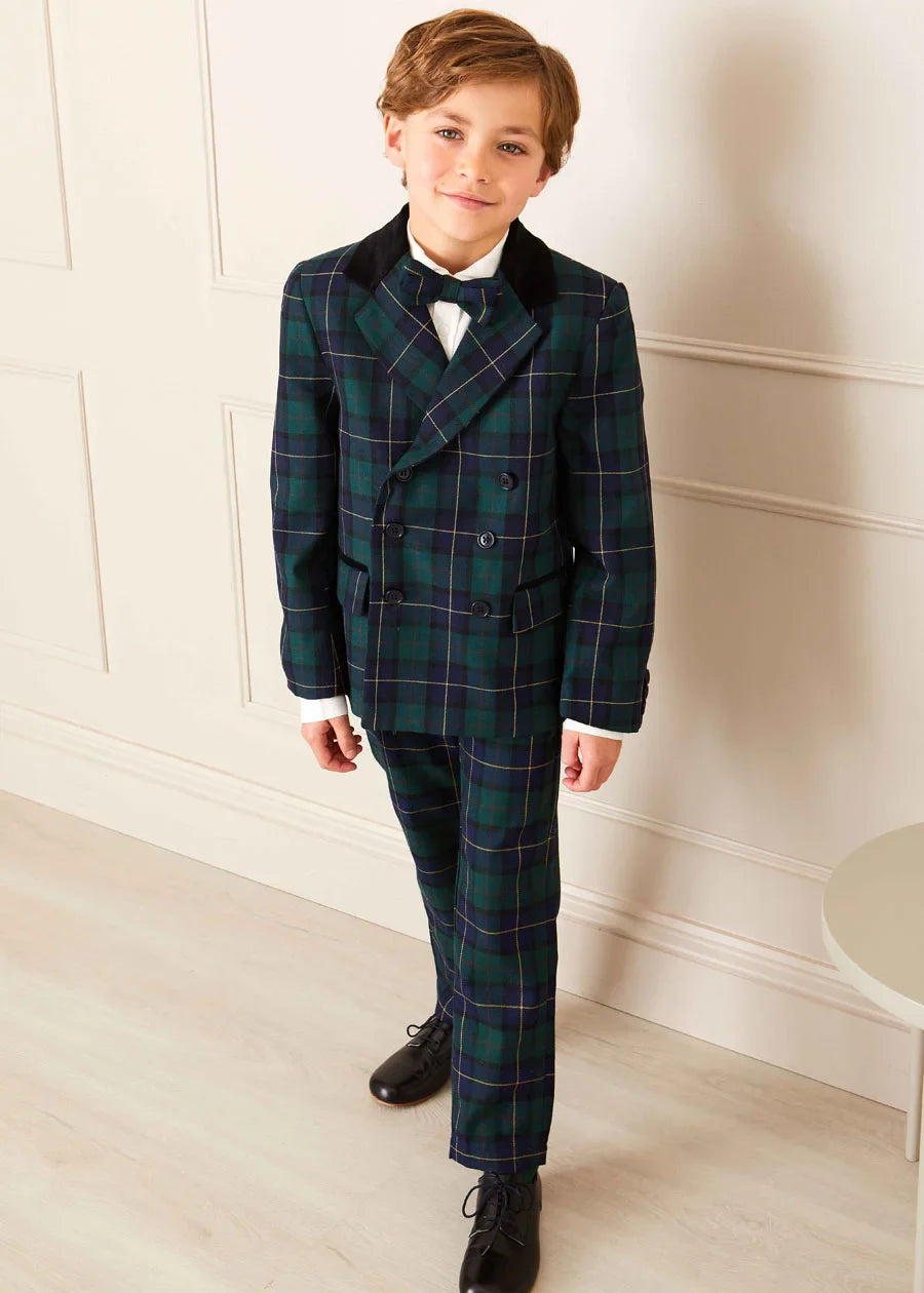 Windsor Tartan Suit for Boys | Classic Plaid Blazer & Pants Set | Formal & School Occasions
