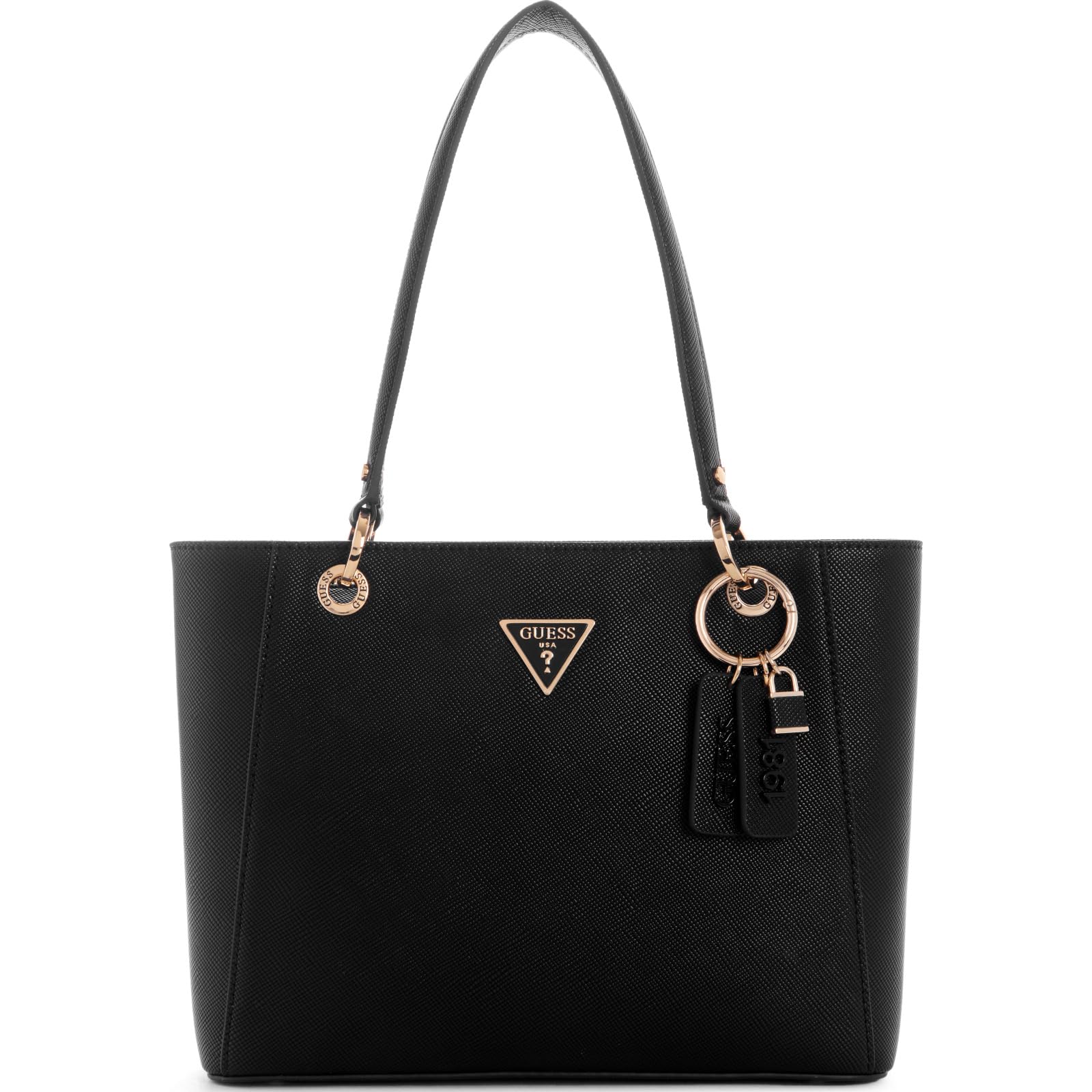 GUESS Noelle Small Noel Tote Bag for Women - Stylish Black Leather Handbag for Work, Travel & Everyday Use