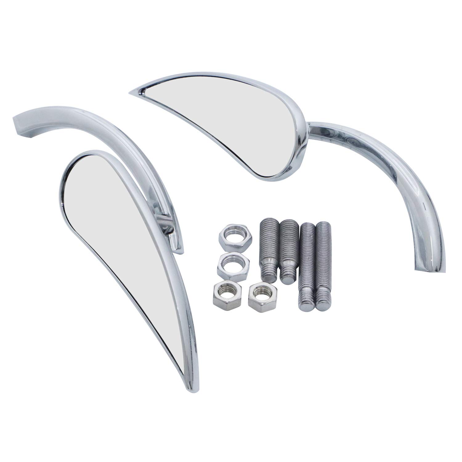 Chrome Mini Teardrop Rearview Mirrors for Harley Sportster Dyna Softail Street Cruiser Chopper Motorcycles - Universal Fit for Enhanced Safety and Style While Riding