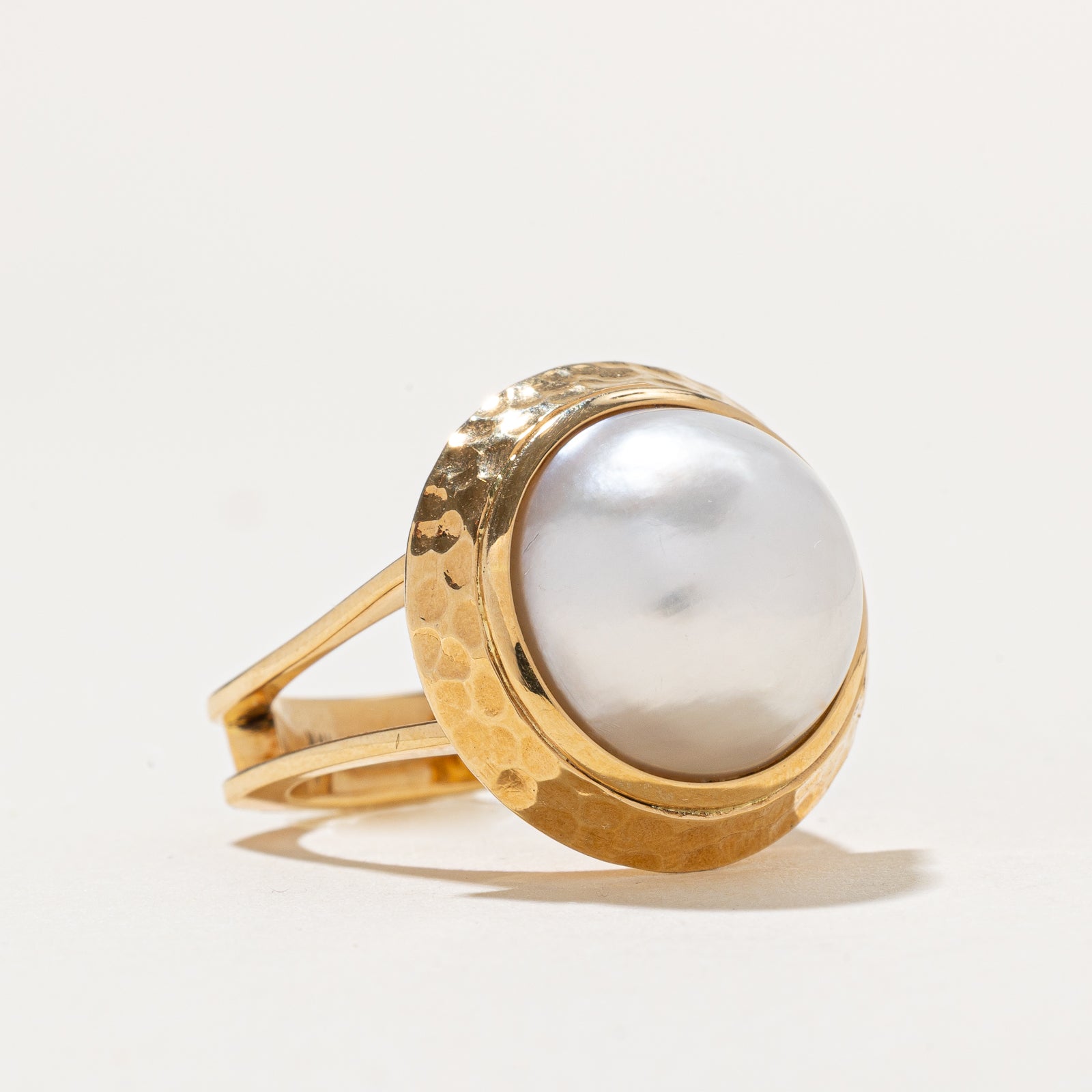 Exquisite Solitaire Pearl Cocktail Ring for Women - Size 7.25 | Elegant Statement Jewelry for Parties, Weddings & Special Occasions