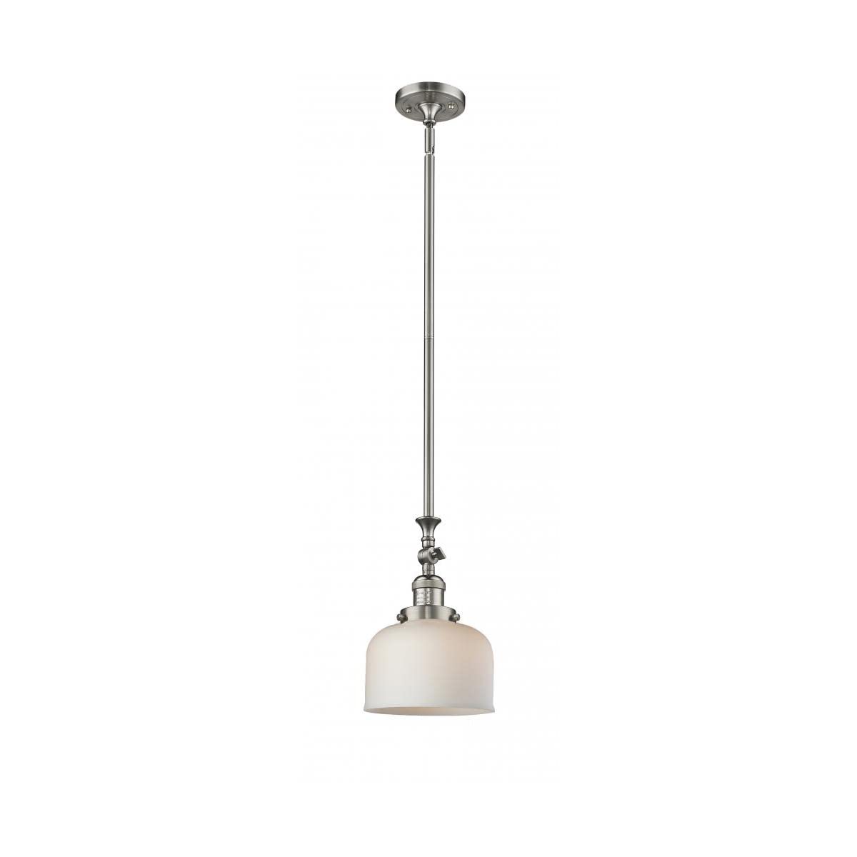 Innovations 206-SN-G71-LED 1-Light Vintage Dimmable LED Mini Pendant Light Fixture in Brushed Satin Nickel - Perfect for Kitchen Island, Dining Room, or Bar Counter Lighting