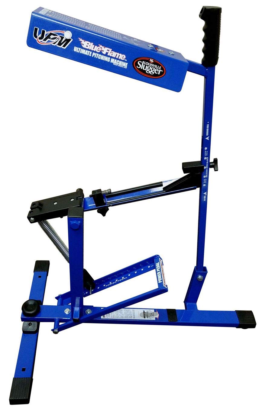 Louisville Slugger Blue Flame Baseball Pitching Machine for Training & Practice – Perfect for Batting Drills, Softball, and Baseball Practice at Home or Field