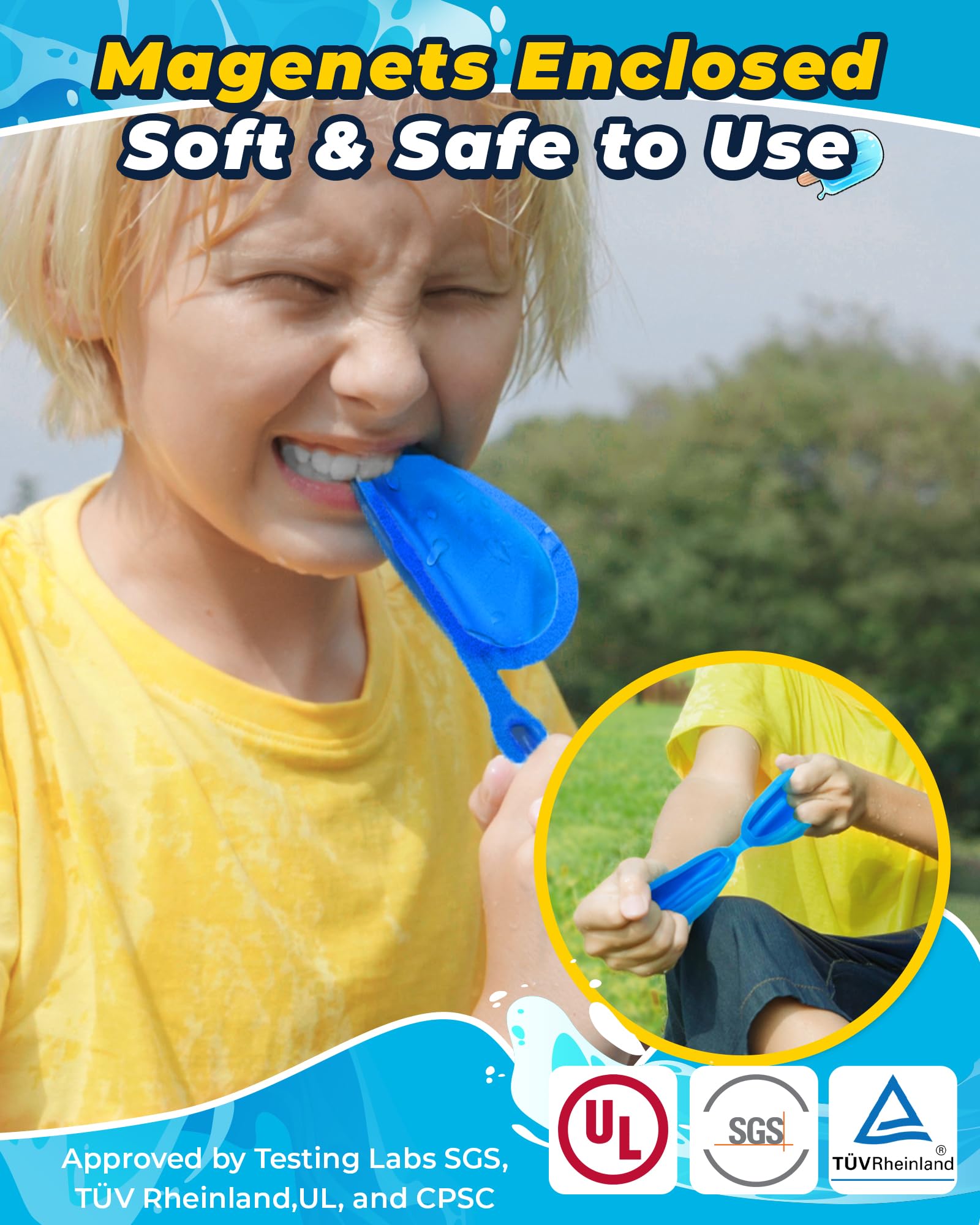 SOPPYCID 16PCS Reusable Water Balloons - Quick Fill Magnetic Self-Sealing Water Balls for Kids Ages 4-12 - Refillable Splash Bombs for Summer, Pool Parties, Beach & Outdoor Water Play - Fun Water Toys for Toddlers & Children