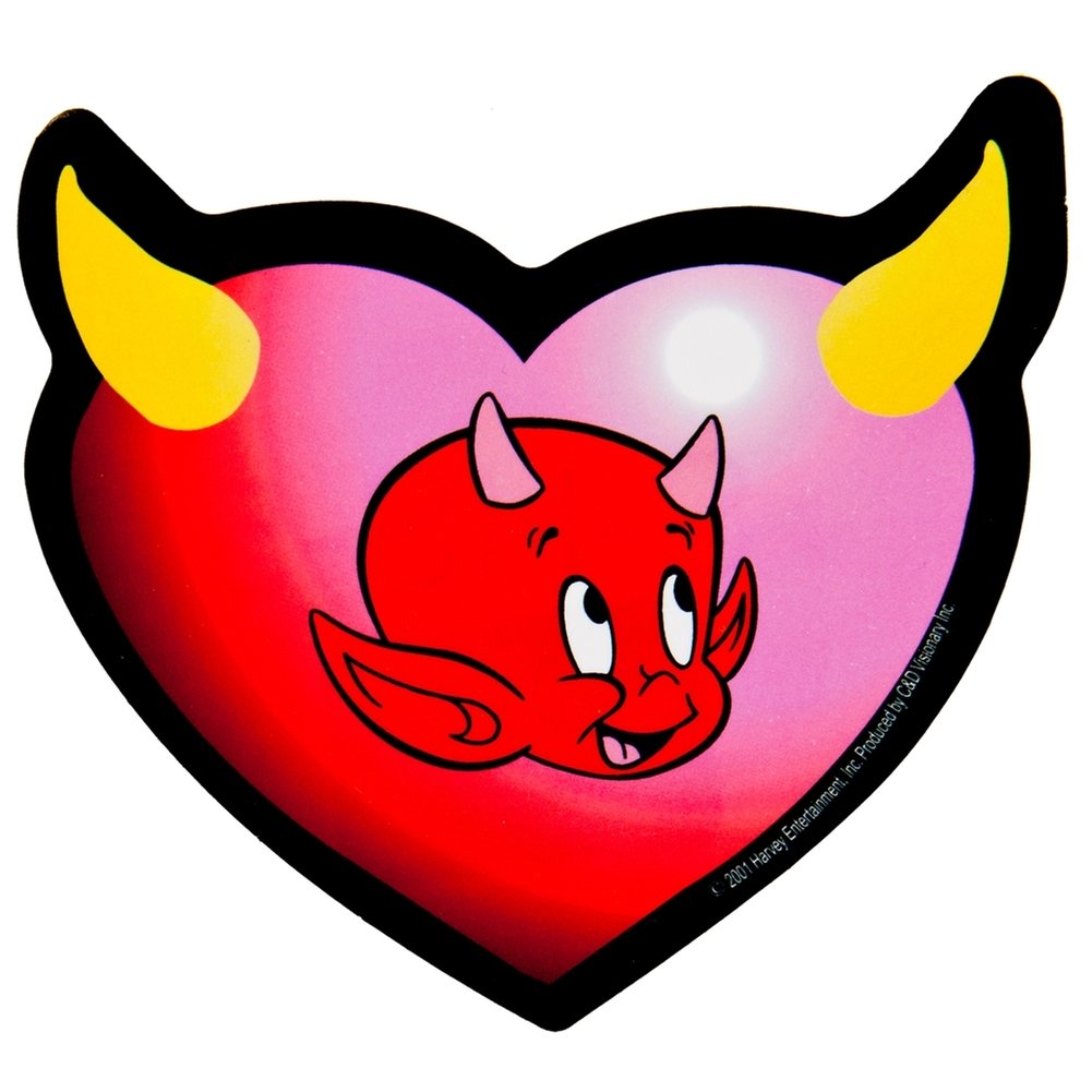 Casper Hot Stuff - Heart Horns Vinyl Decal Sticker for Cars, Laptops, Walls | Waterproof & Durable Decoration for Home, Office, Gifts