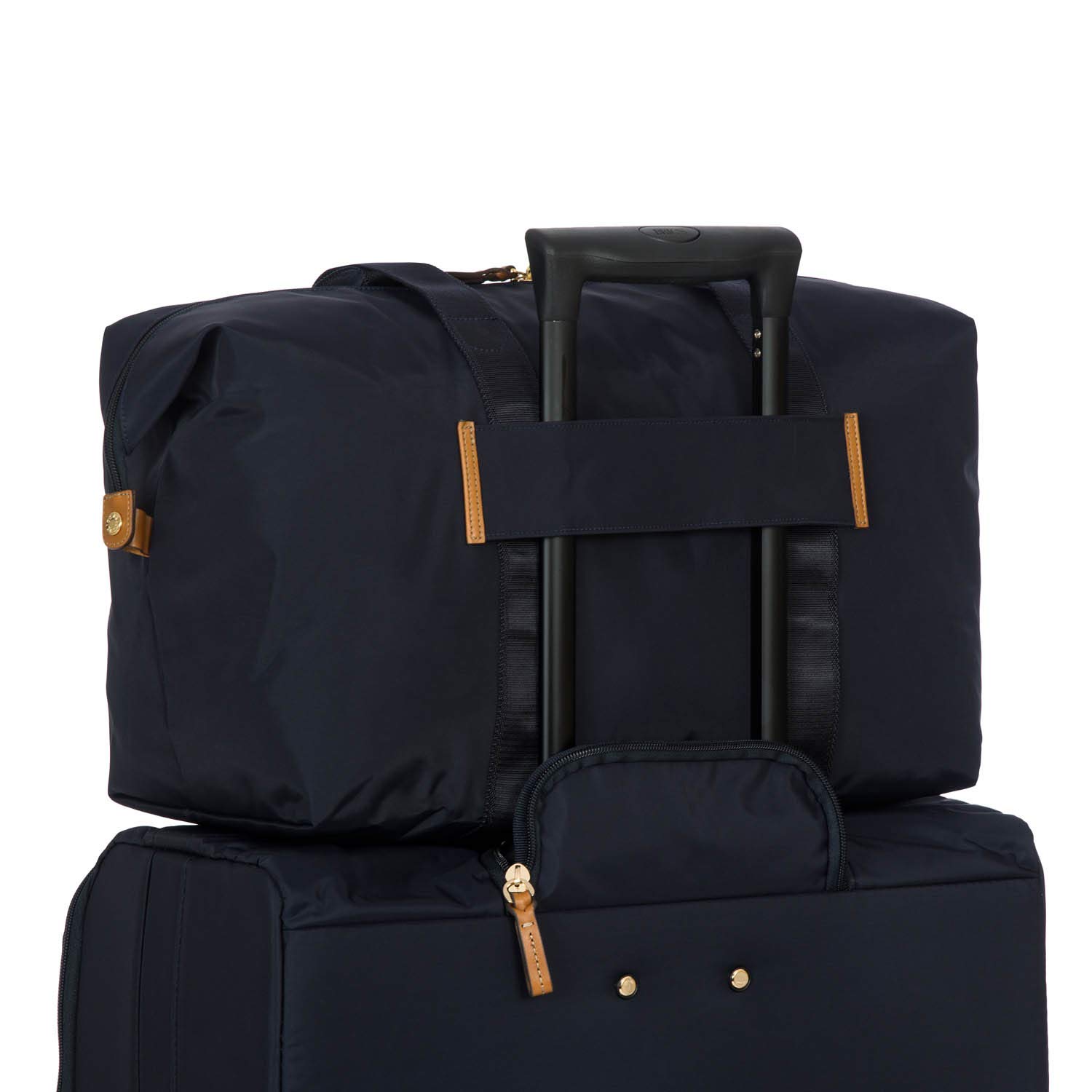 Bric's X-Bag X-Travel 2.0 Foldable Duffel Bag - 18 Inch Carry On Luggage & Overnight Travel Bag for Men Women - Navy Blue - Perfect for Gym, Weekend Trips & Airplane Cabin Use