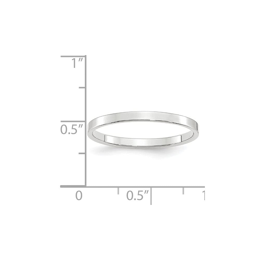 10K White Gold 2mm LTW Flat Band Ring for Women - Diamond2Deal | Elegant Stackable Wedding Band, Anniversary Gift, Everyday Jewelry