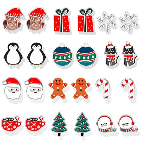 D：16 pairs christmas earrings