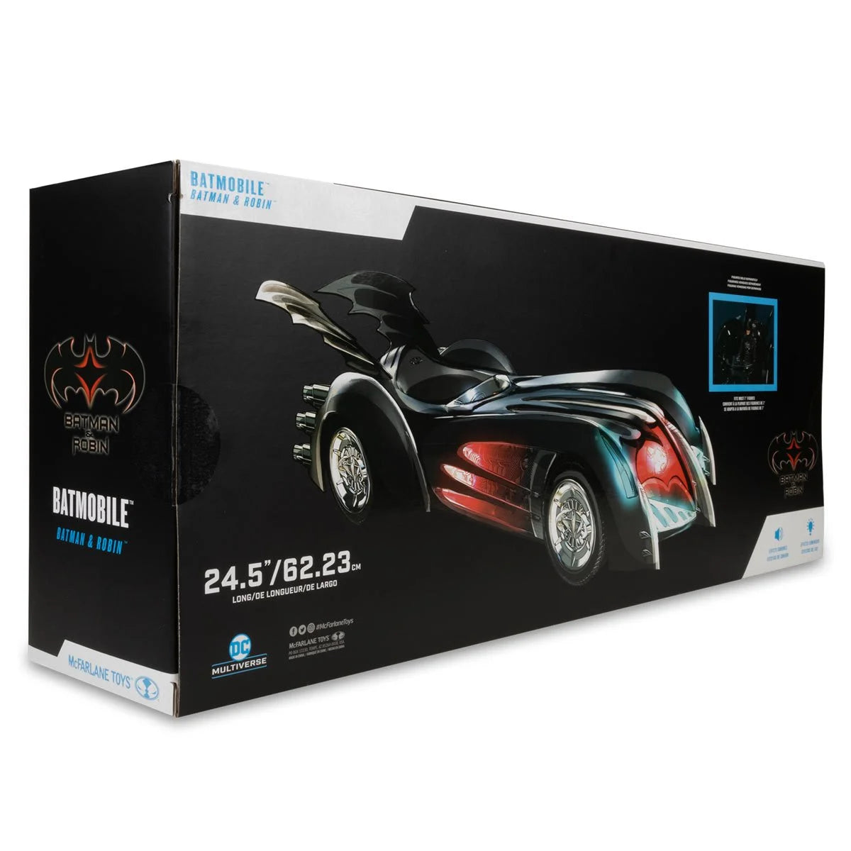 Batman & Robin DC Multiverse Batmobile with Lights & Sound - Collectible Action Figure Toy for Kids & Adults - Perfect for Play, Display & Superhero Fans