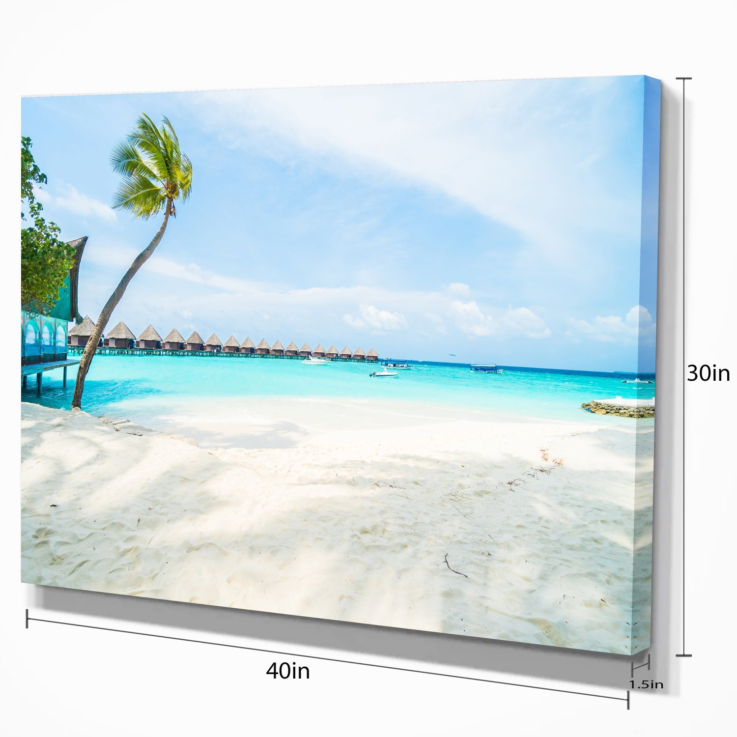Tropical Maldives Island Seascape Canvas Art Print - Stunning Beach Wall Decor for Living Room, Bedroom & Office - Perfect Coastal Home Decor & Gift Idea
