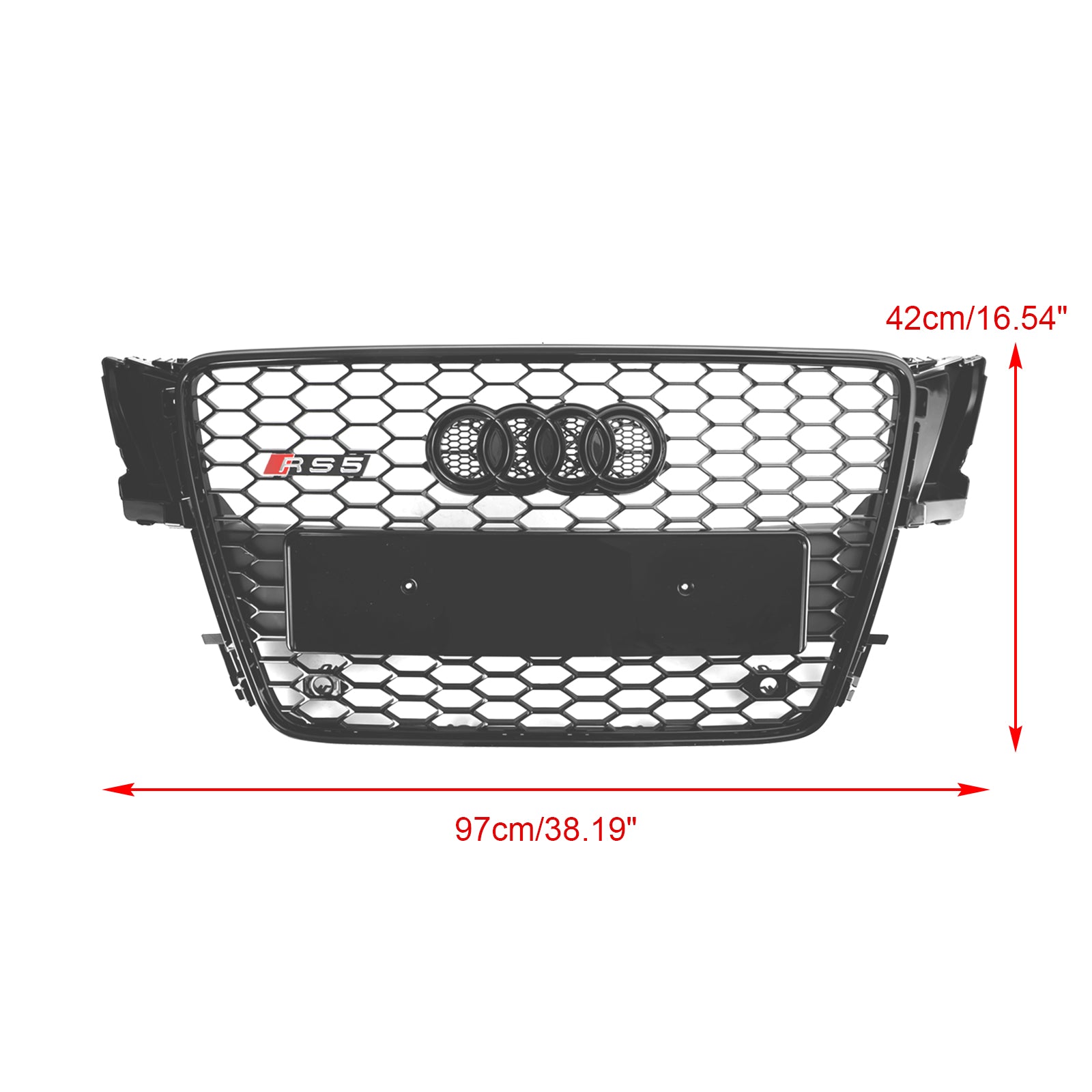 08-12 Audi A5 S5 B8 RS5 Style Honeycomb Sport Mesh Grille - High-Quality Replacement Front Bumper Grill for Enhanced Airflow & Aggressive Look - Perfect for Car Enthusiasts & Performance Upgrades