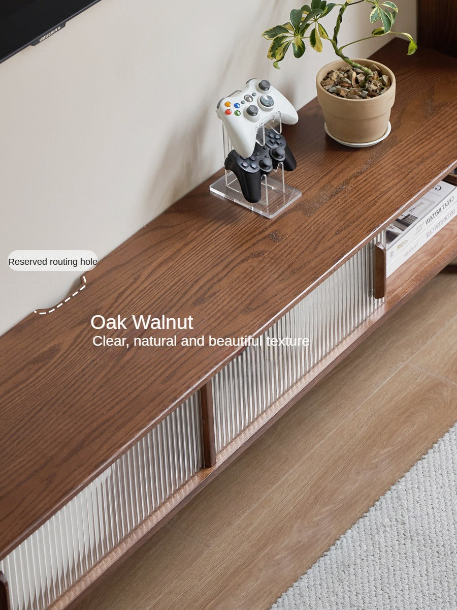 Oak Solid Wood Modern Simple TV Cabinet - Stylish & Durable Entertainment Center for Living Room, Bedroom, or Home Theater
