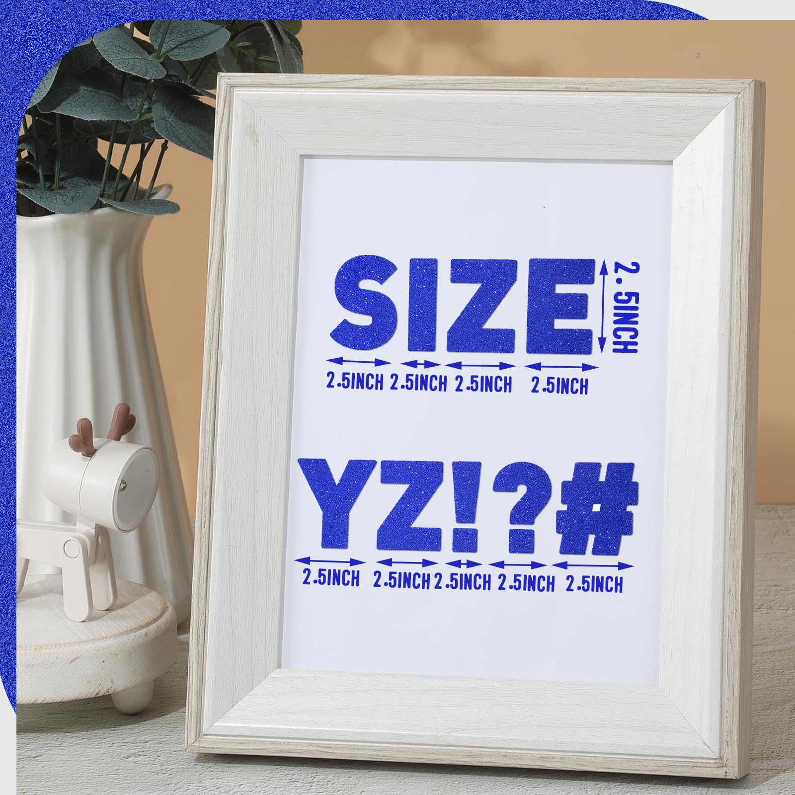 Harloon 232 Pcs Large Glitter Letter Stickers - 24 Sheets Self-Adhesive Alphabet Kit with 2.5 Inch Big Font Letters for Mailbox, Bulletin Boards, Classroom & Home Decor (Blue) - Perfect for DIY Crafts, Scrapbooking, Party Decorations and School Projects