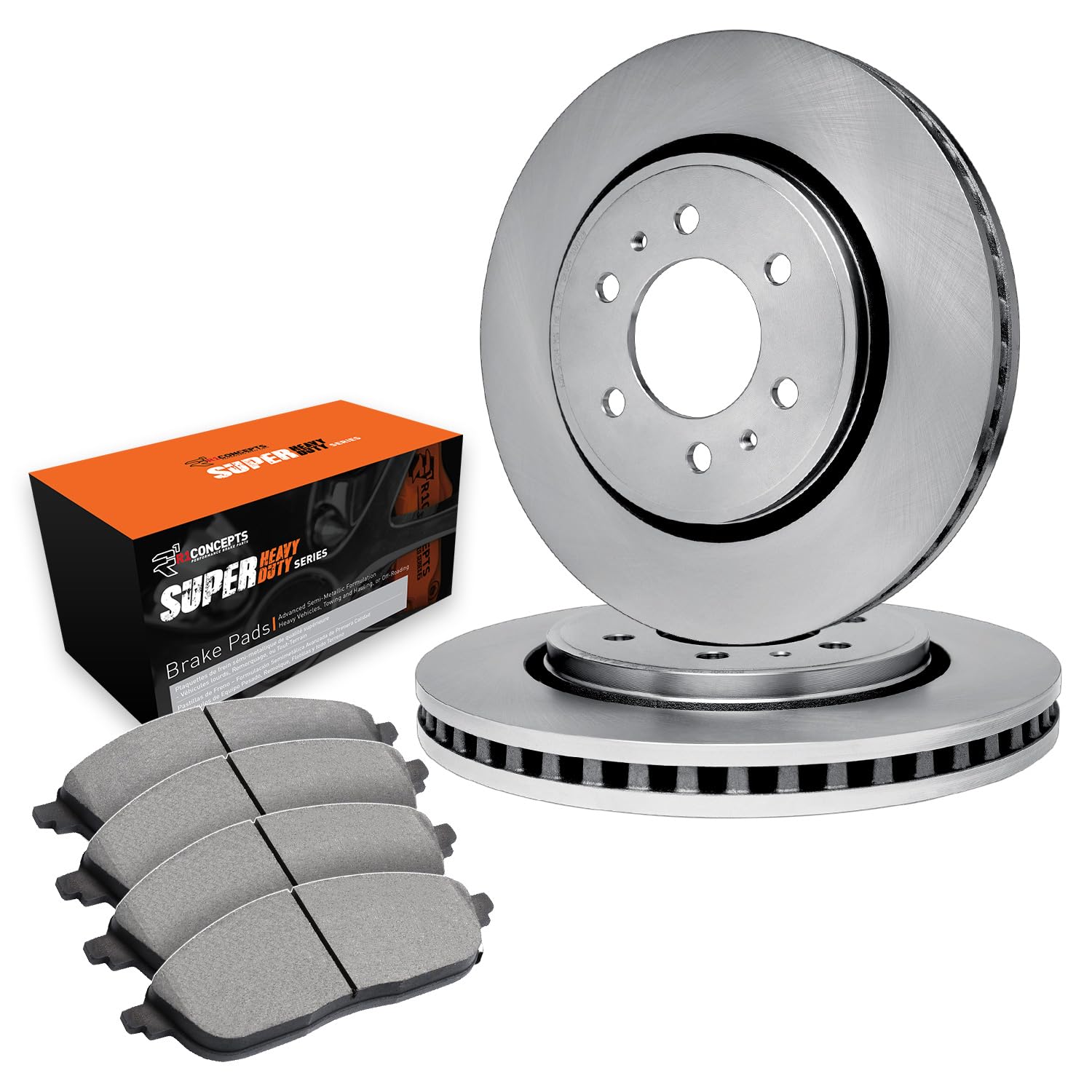 R1 Concepts Rear Brake Pads and Rotors Kit - WFXN1-48028 | High-Performance Braking System for Super Duty Trucks | Perfect for Towing, Off-Roading & Heavy-Duty Driving