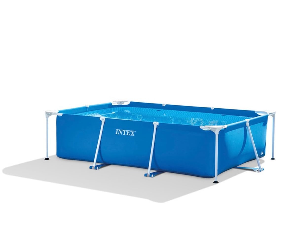 Intex 9ft 10in X 6ft 6in X 29.5in Rectangular Frame Above Ground Swimming Pool - Durable Outdoor Family Pool for Backyard, Summer Fun, and Kids Water Play