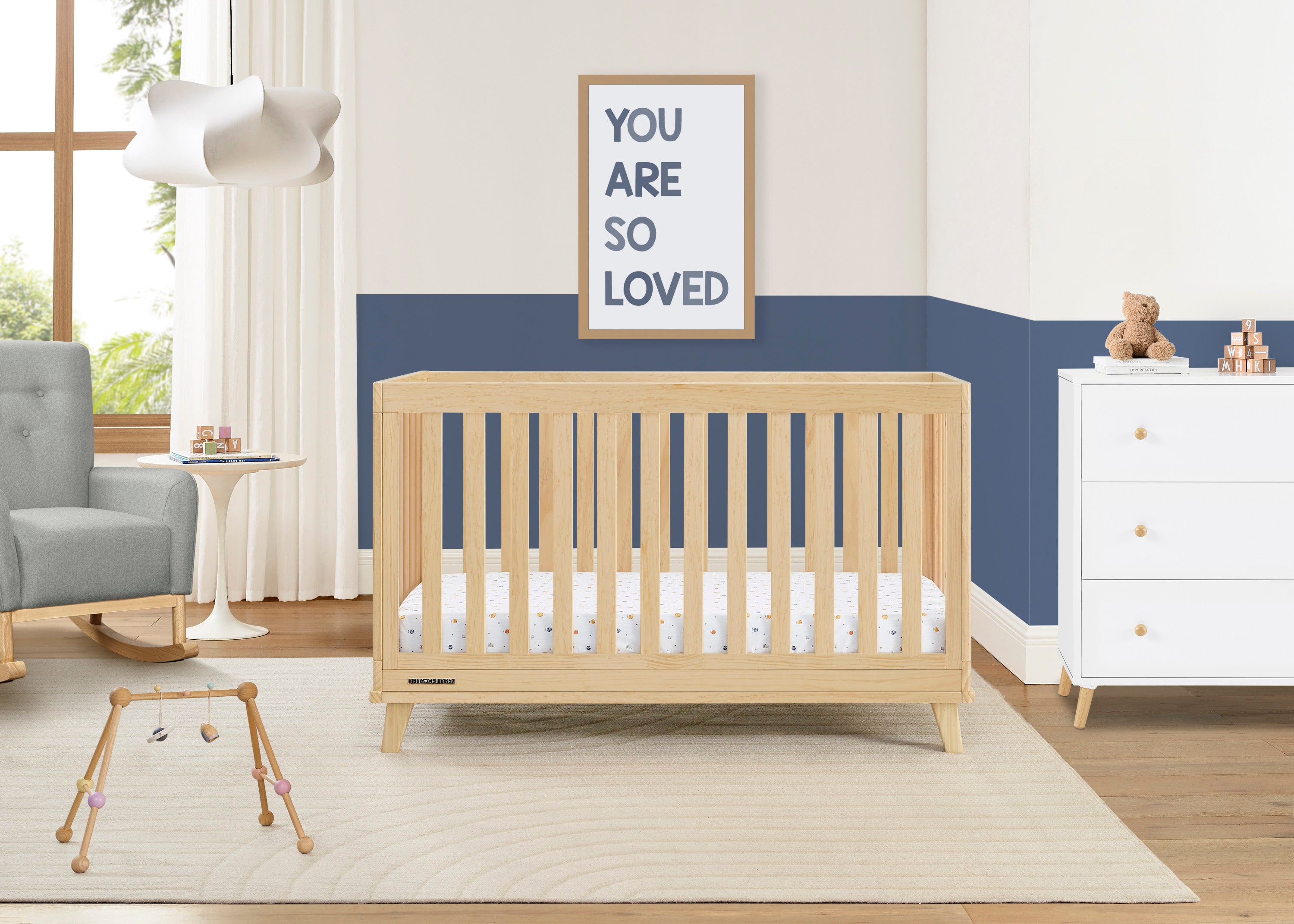 Frankie 4-in-1 Convertible Baby Crib - Toddler Bed, Daybed & Full-Size Bed - Safe Nursery Furniture for Newborns to Teens - Perfect for Bedrooms, Daycare & Guest Rooms