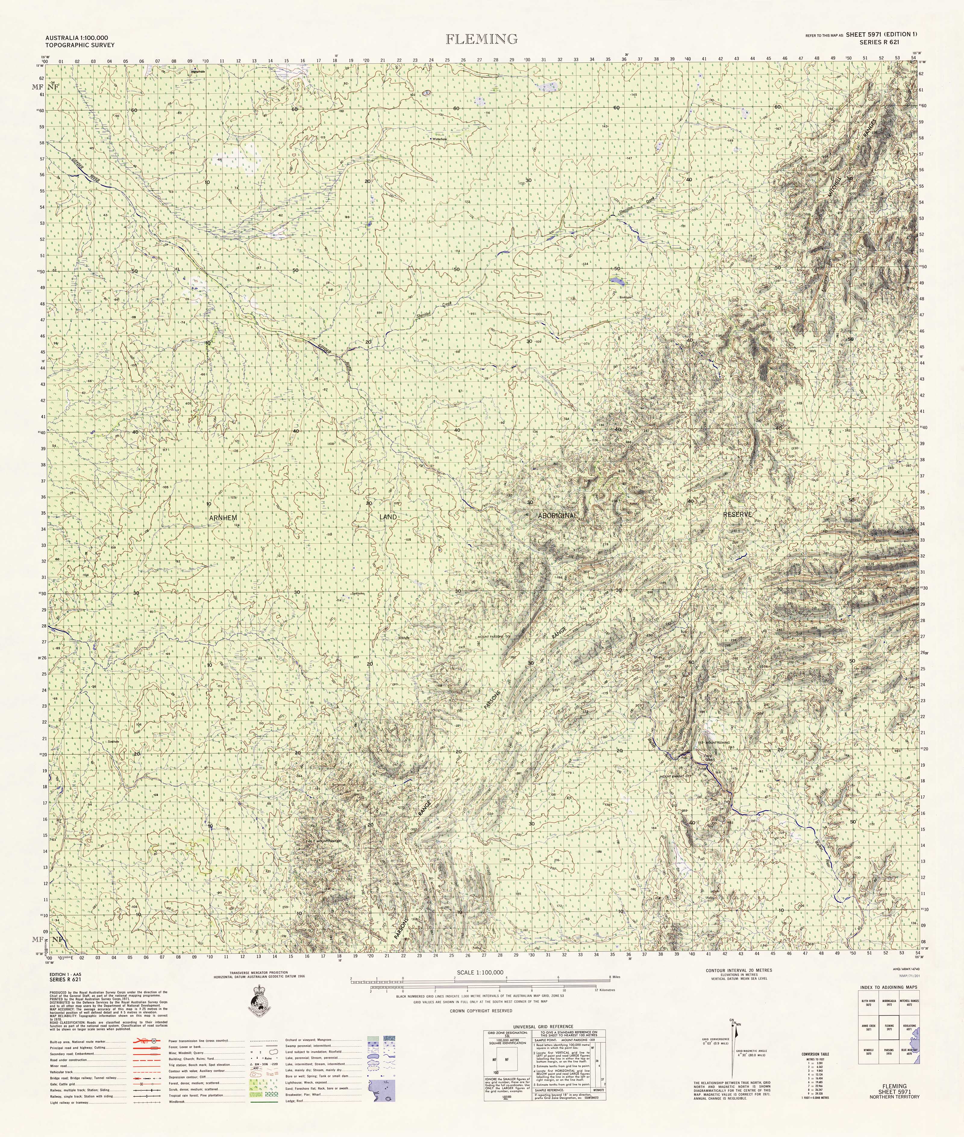 5971 Fleming 1:100,000 Scale Topographic Map - Hiking, Camping & Outdoor Adventure Navigation
