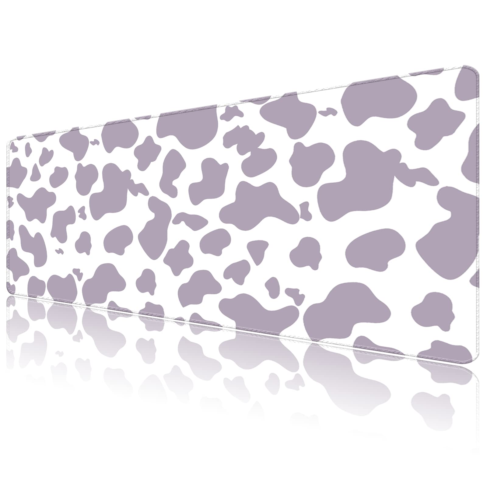 Deokke Large Gaming Mouse Pad - 31.5×15.7 Inch Non-Slip Desk Mat with Stitched Edges for PC, Laptop & Office Work | Extended Mousepad for Gamers & Professionals | Durable Purple Cow Design | Perfect for Gaming Setups, Home Office & Workspaces