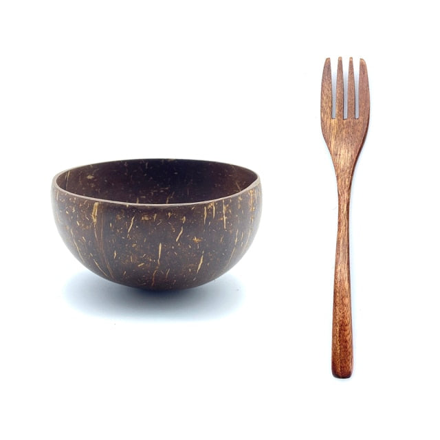 Organic Coconut Bowl Set - Eco-Friendly, Handcrafted, Reusable for Smoothie, Acai, Buddha Bowls - Perfect for Healthy Eating & Sustainable Lifestyle
