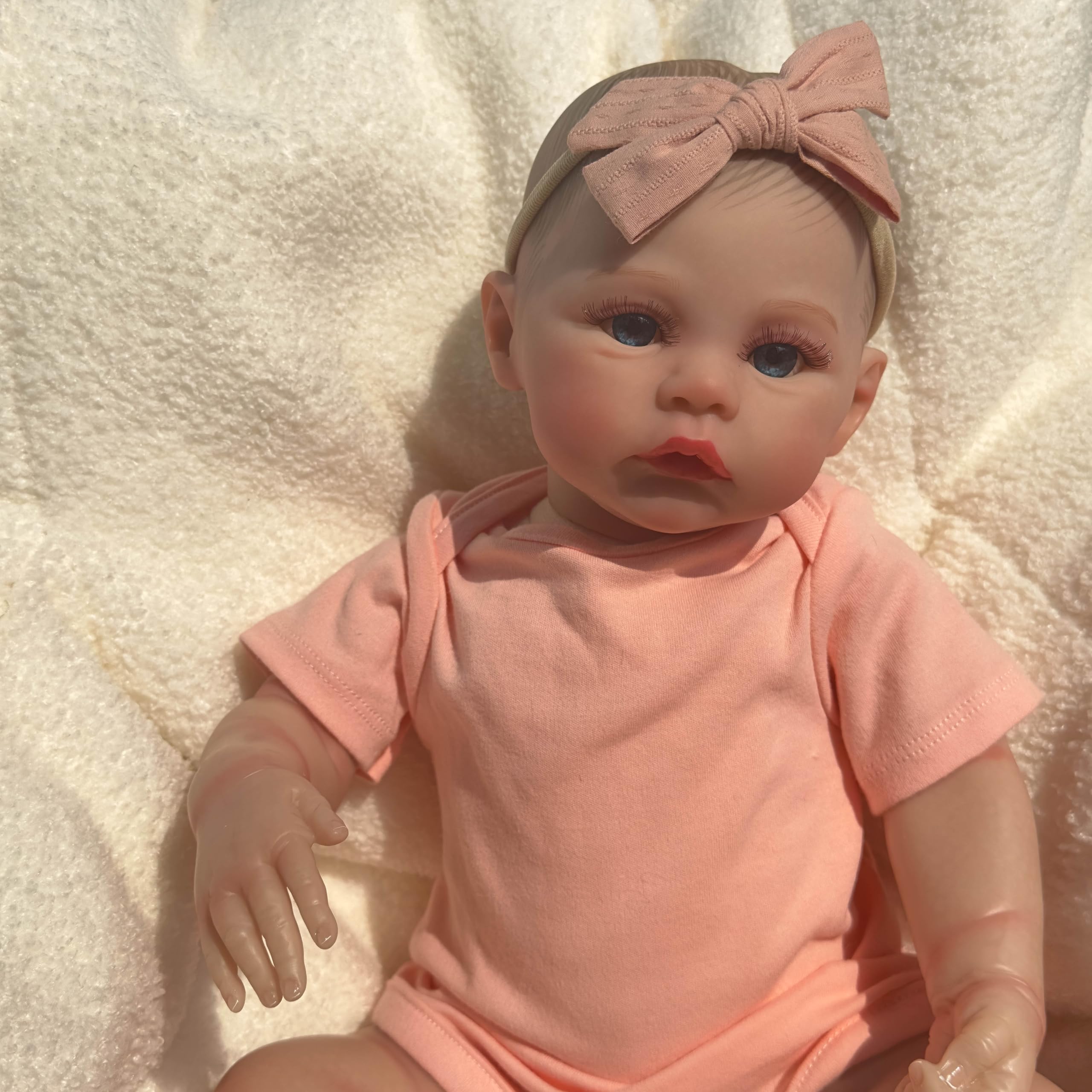 Lifelike Reborn Baby Doll 19 Inch - Soft Body Realistic Newborn Baby Doll with Blue Eyes - Best Birthday Gift for Girls & Kids Age 3+ - Perfect for Role Play, Pretend Play, and Collectors