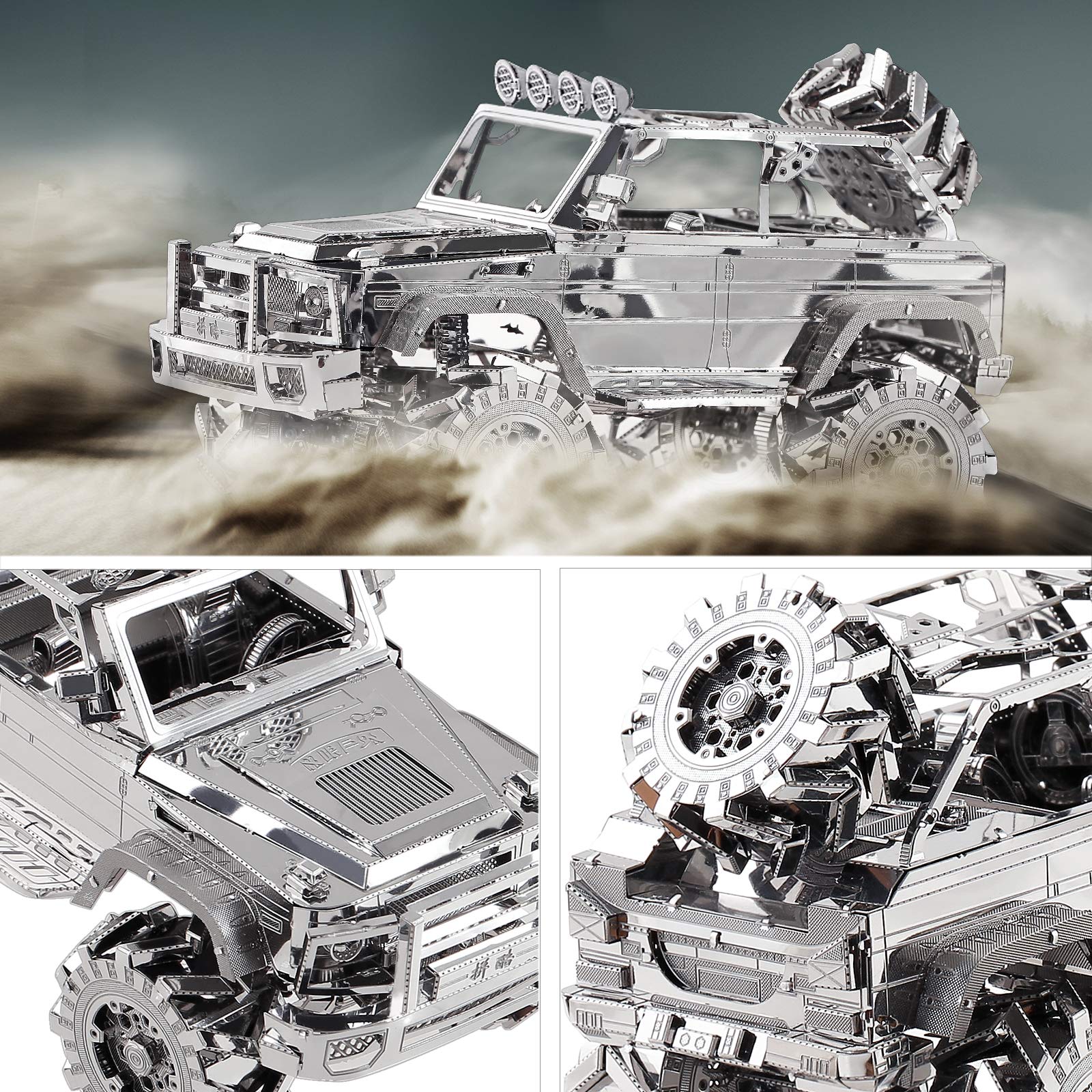 Piececool 3D Metal Puzzle SUV Car Model Kit - 157 PCS DIY Building Toy for Adults & Teens - Brain Teaser Craft Kits for Men & Women - Perfect Birthday Gift for Car Lovers & Puzzle Enthusiasts - Great for Home Decoration, Office Stress Relief & STEM Learning Activities