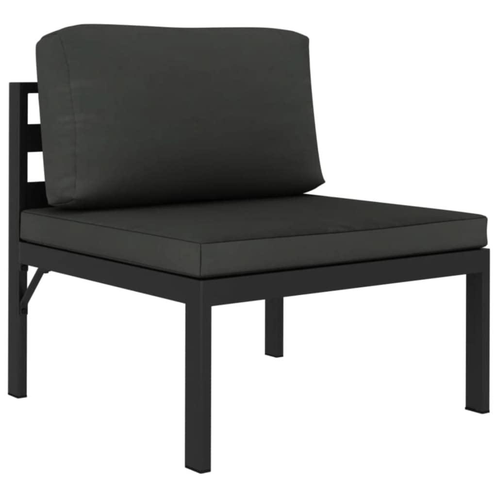 vidaXL 3-Piece Modular Aluminum Patio Sofa Set with Cushions - Weather-Resistant Outdoor Furniture in Anthracite Grey | Perfect for Garden, Backyard, Poolside & Patio Relaxation