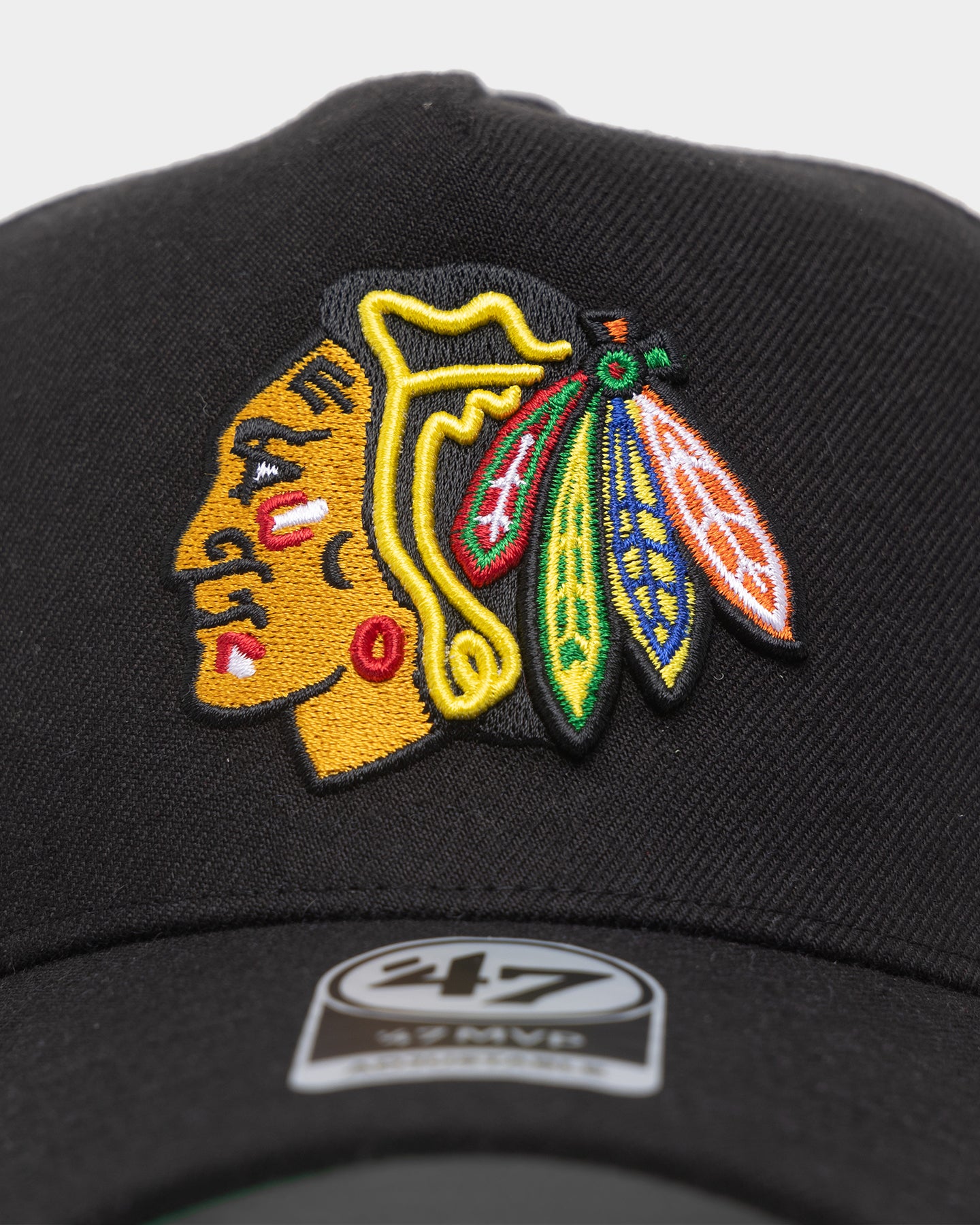 47 Brand Chicago Blackhawks NHL MVP Adjustable Snapback Hat - Official Licensed Black Hockey Cap for Men - Perfect for Game Day, Sports Events & Streetwear Fashion