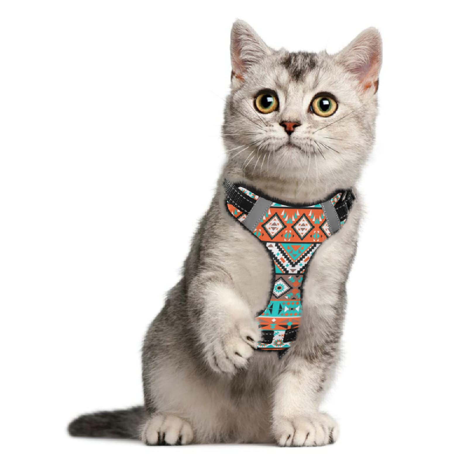 Aztec Geometric Dog Harness - No Pull Reflective Pet Vest with Nylon Handle for Small & Medium Dogs | Breathable & Durable for Walking, Hiking & Outdoor Adventures