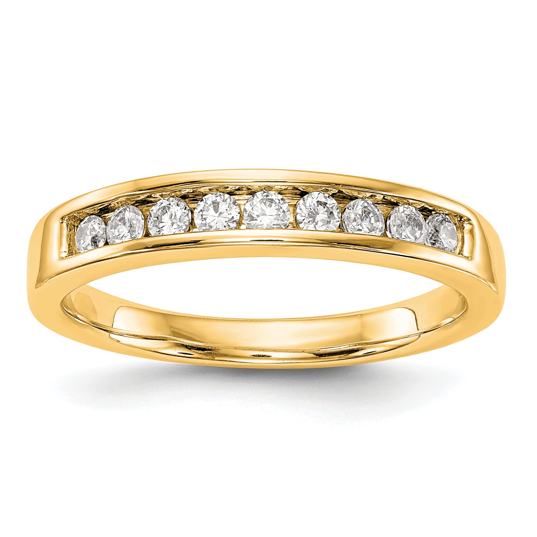 0.27ct CZ Solitaire 14K Yellow Gold Wedding Band Ring for Women - Classic Bridal Jewelry Gift for Engagement, Anniversary & Special Occasions