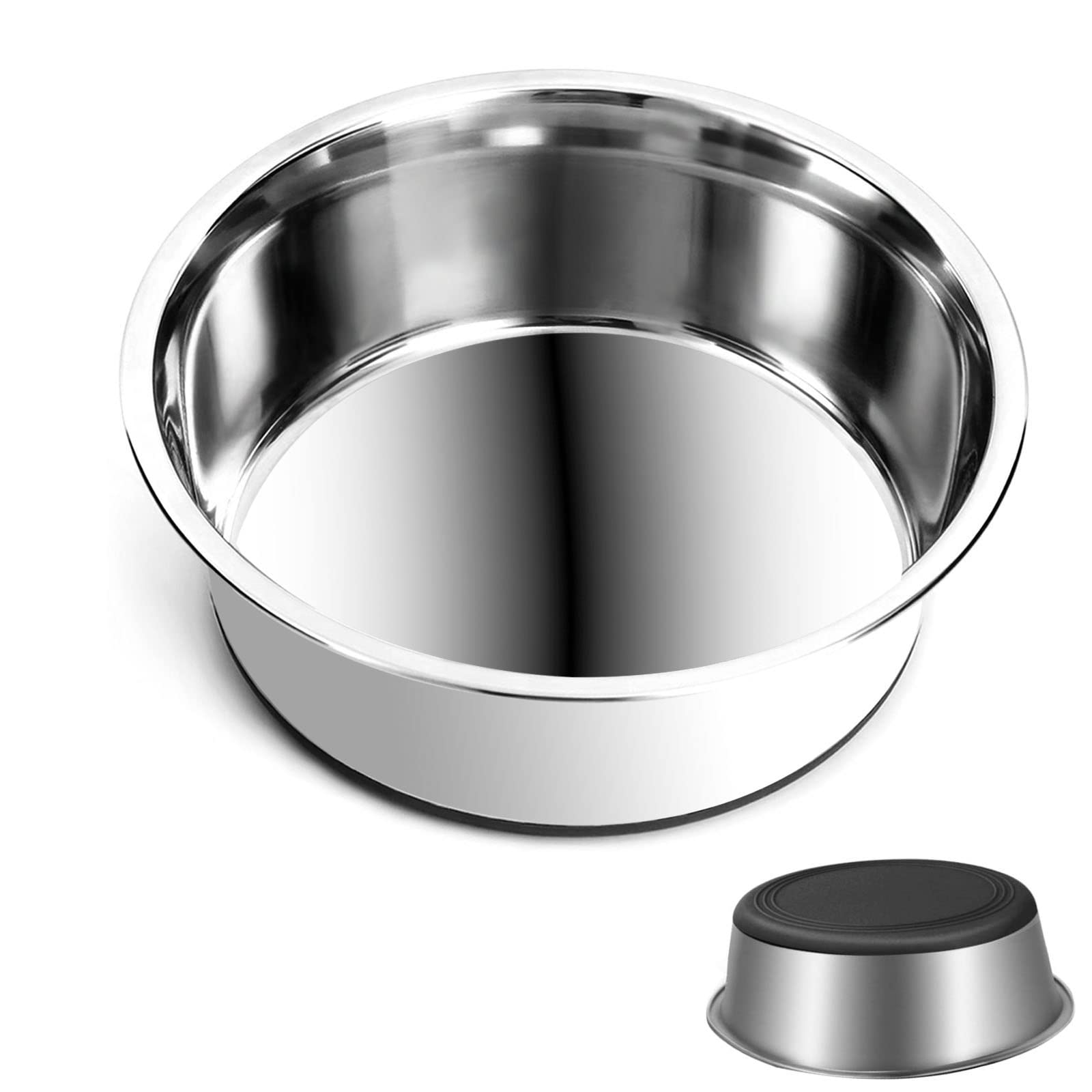 SUOXX Heavy Duty Stainless Steel Dog Bowls - 2500ml Large Non-Slip Pet Food & Water Bowl with Silicone Base (XL 25.5cm) - Perfect for Large Breed Dogs, Outdoor Feeding & Travel Use