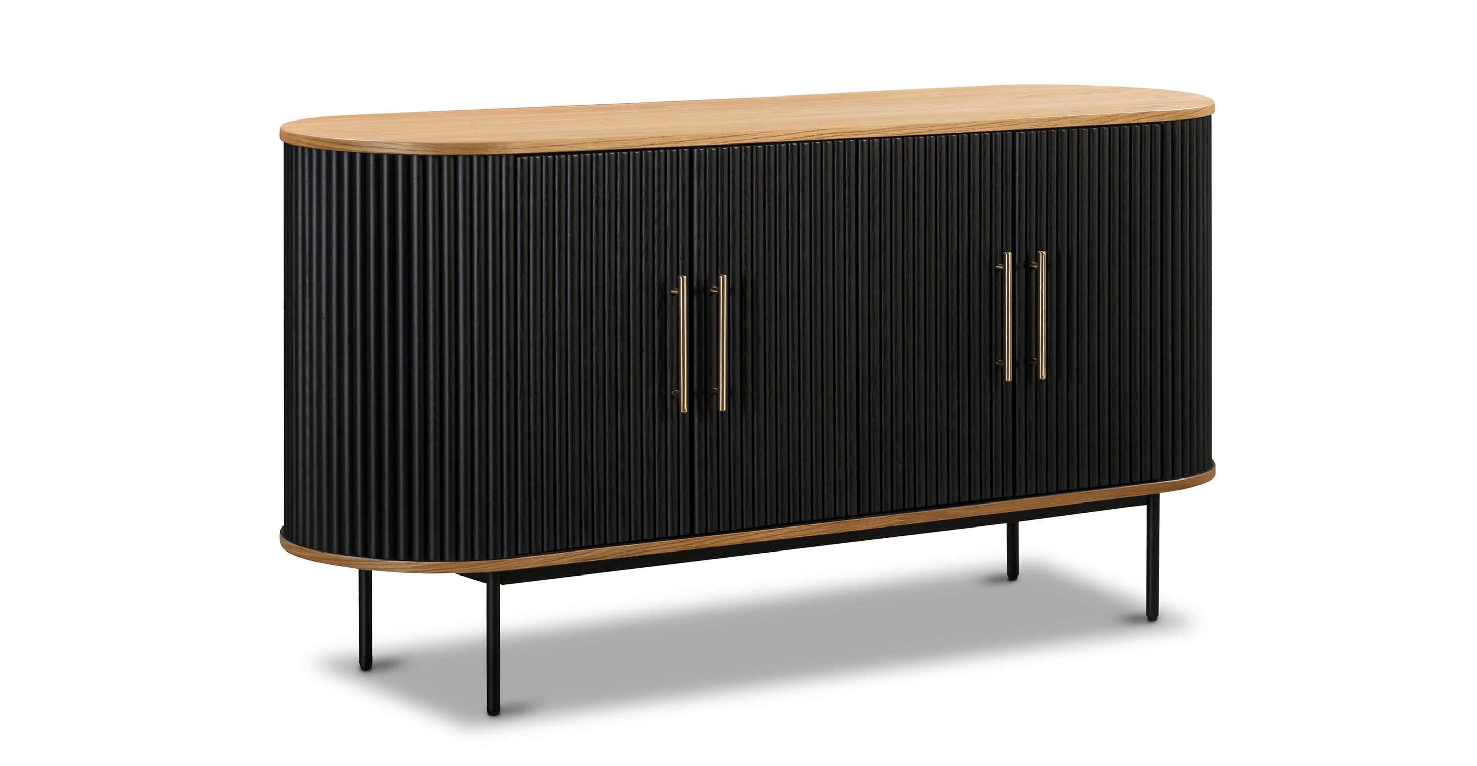 Modern Noir Sideboard - Stylish Mid-Century Buffet Cabinet for Dining Room & Living Room Storage | Perfect for Home Decor & Organizing Dishes, Linens & Entertainment Essentials