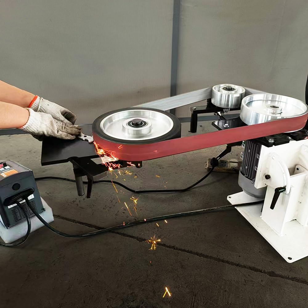 2x72 Inch Variable Speed Belt Sander - Vertical & Horizontal Multi-Angle Belt Grinder for Knife Making, Metal Polishing & Woodworking | Includes 3 Grinding Wheels & Sturdy Base | 110V 0-2840 RPM | Perfect for DIY Projects & Professional Workshops