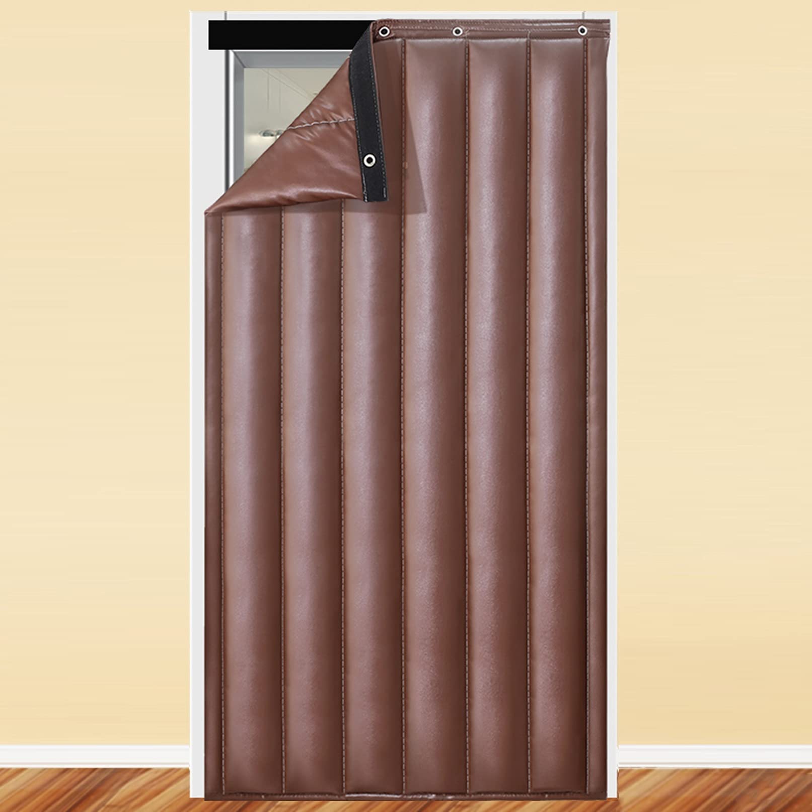 Soundproof Door Curtain - Thermal Insulated PU Noise Reduction Blanket | Windproof Garage Screen Door for Front Door, Bedroom, Kitchen, Basement & Patio | Perfect for Home Theater, Office, Studio & Nursery Noise Control