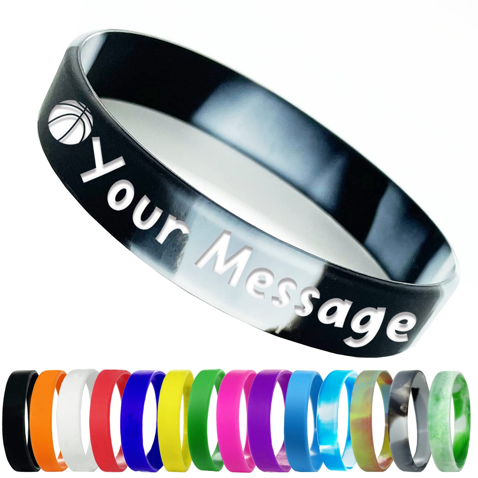 Custom Silicone Wristbands Bulk - Personalized Text Rubber Bracelets for Events, Fundraisers & Awareness Campaigns - Motivational Team Bands for Sports, Schools & Charity Promotions