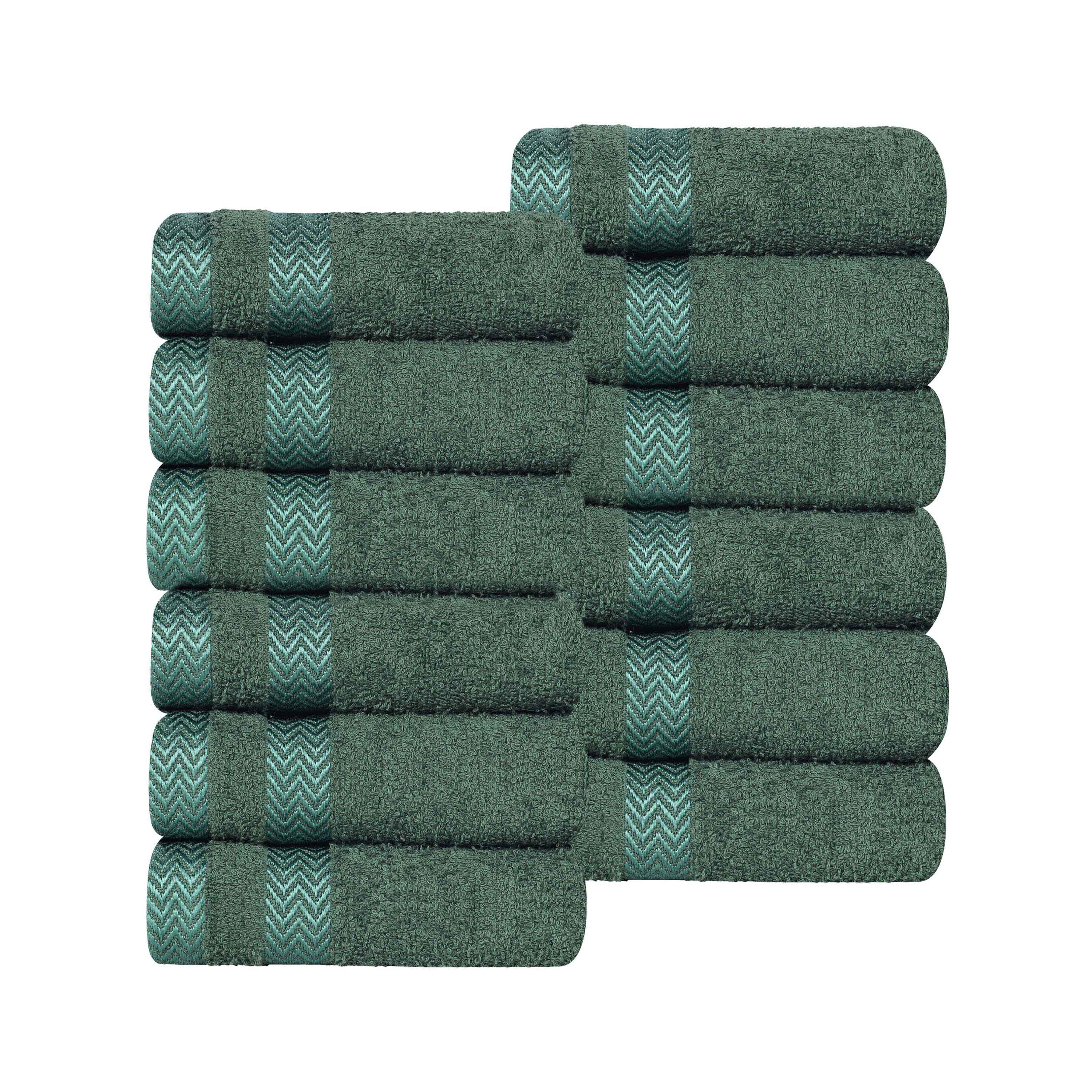 Premium 12-Pack Medium Weight Cotton Face Towels & Washcloths – Soft, Absorbent for Skincare, Makeup Removal, and Bathing